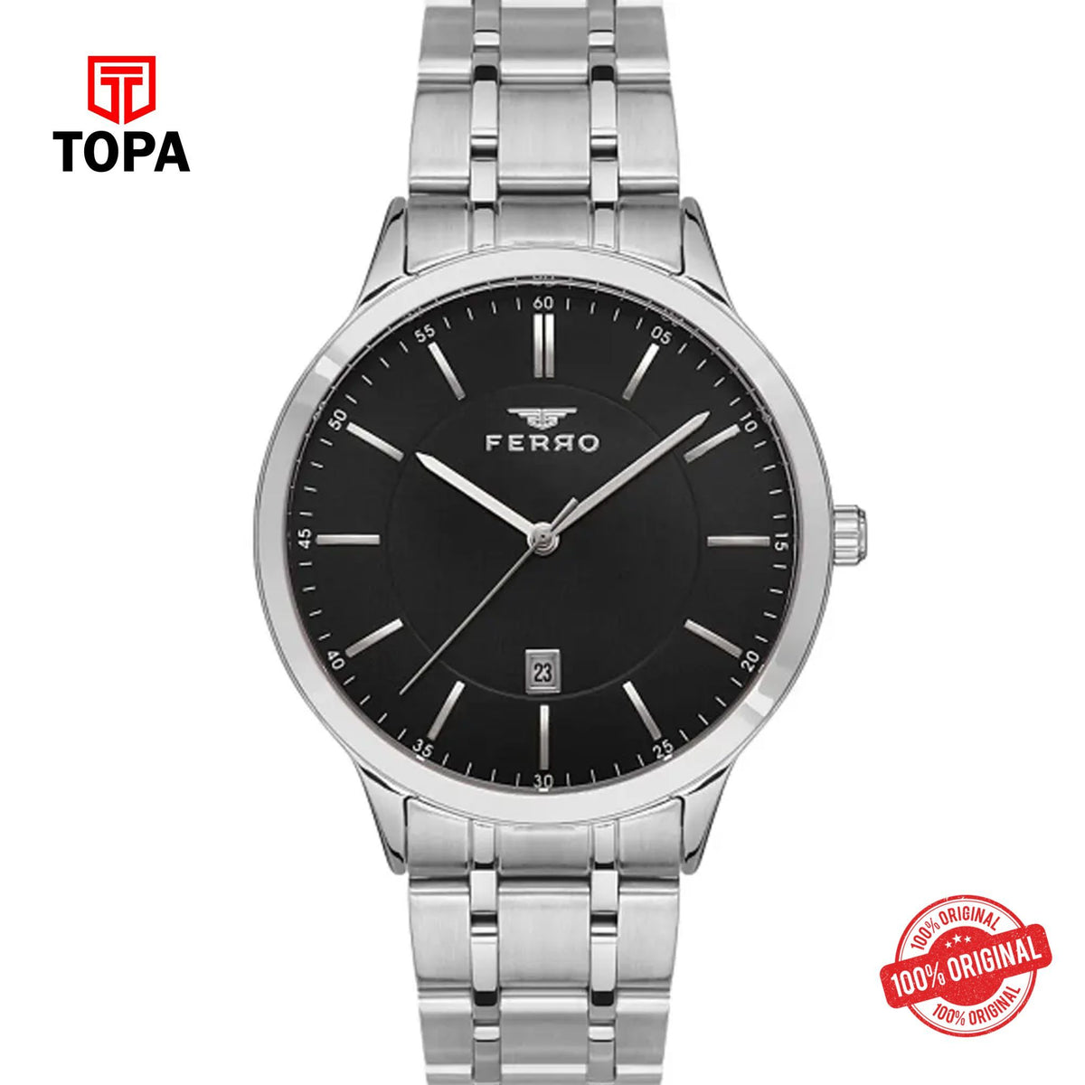 Topa Ferro-F11333A-A2-Metal-Band-Men-Watch - Product Image 1