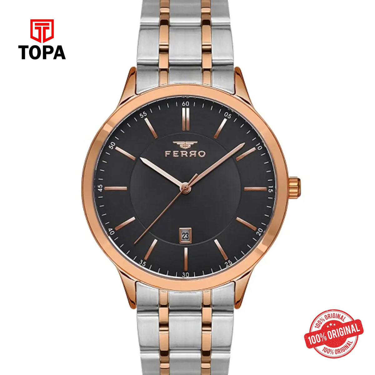 Topa Ferro-F11333A-E2-Metal-Band-Men-Watch - Product Image 1