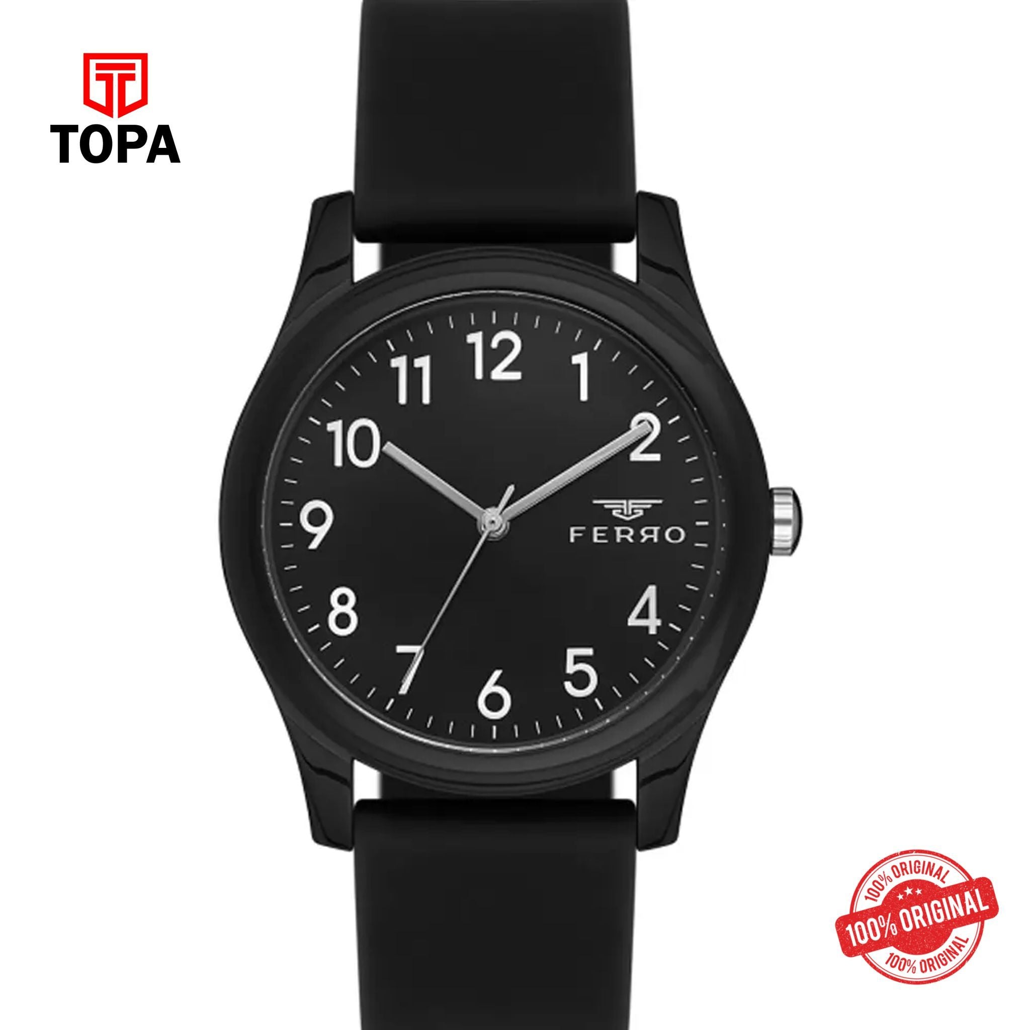 Topa Ferro-F11342D-G-Rubber-Band-Men-Watch - Product Image 1