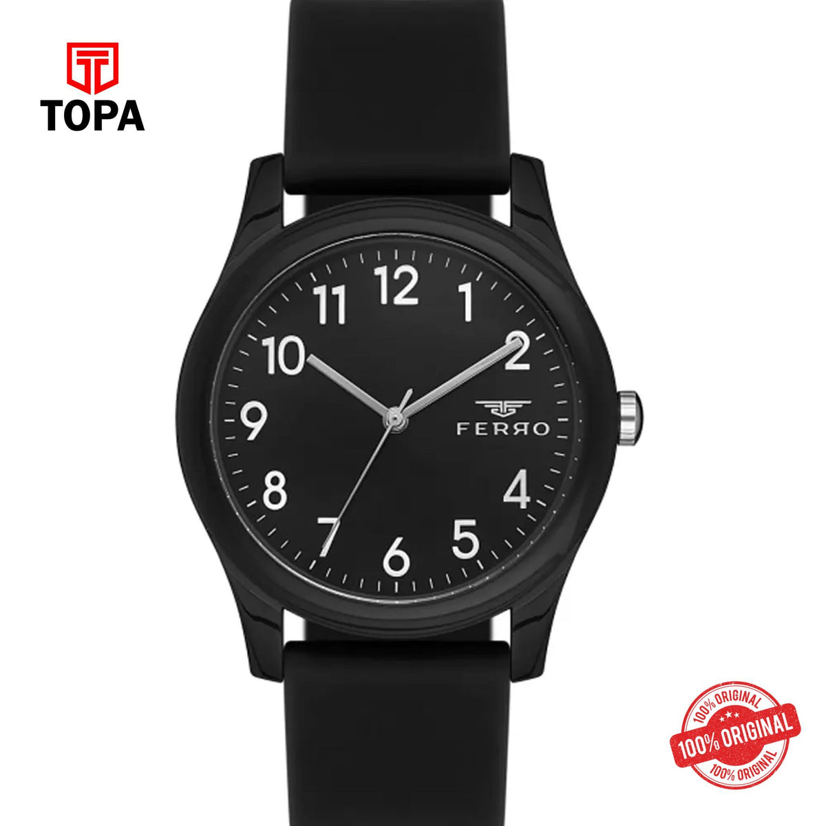 Topa Ferro-F11342D-G-Rubber-Band-Men-Watch - Product Image 1