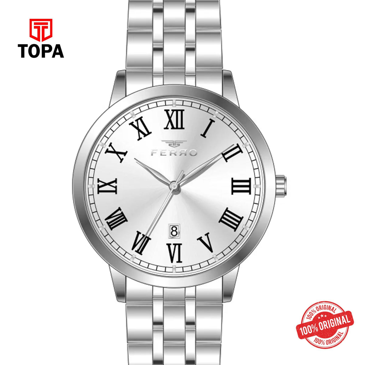 Topa Ferro-F11381A-A-Metal-Band-Men-Watch - Product Image 1