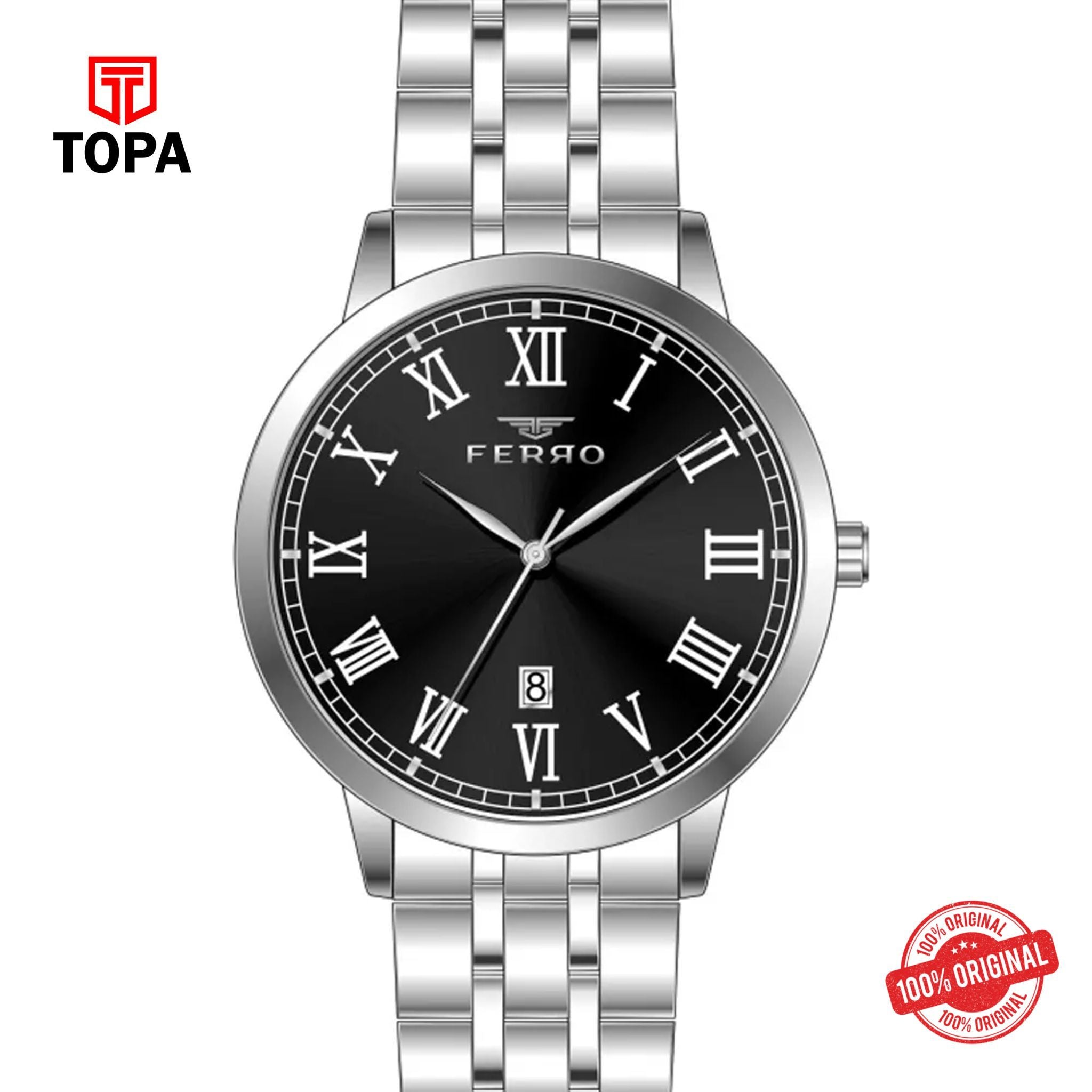 Topa Ferro-F11381A-A2-Metal-Band-Men-Watch - Product Image 1