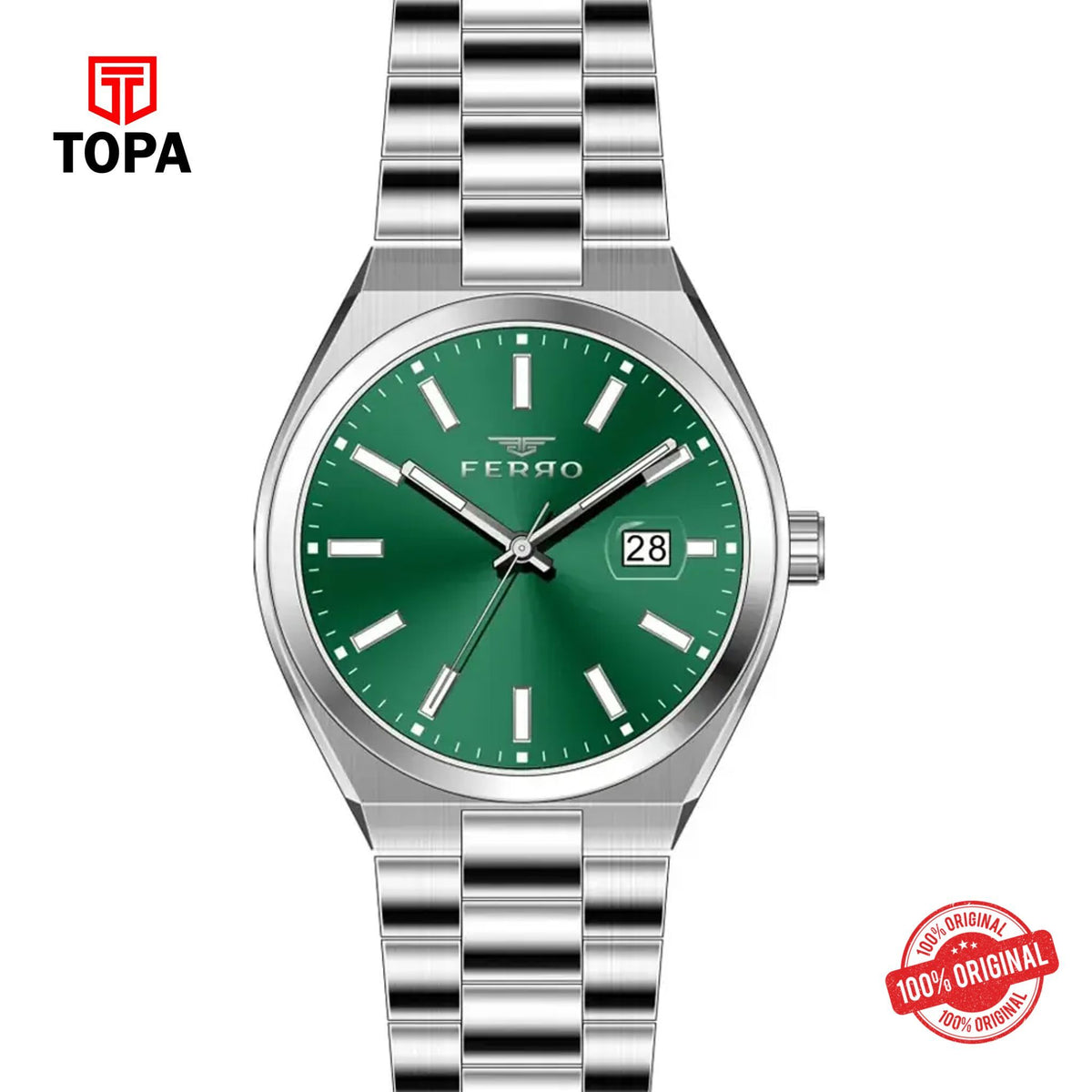 Topa Ferro-F11386A-A6-Metal-Band-Men-Watch - Product Image 1