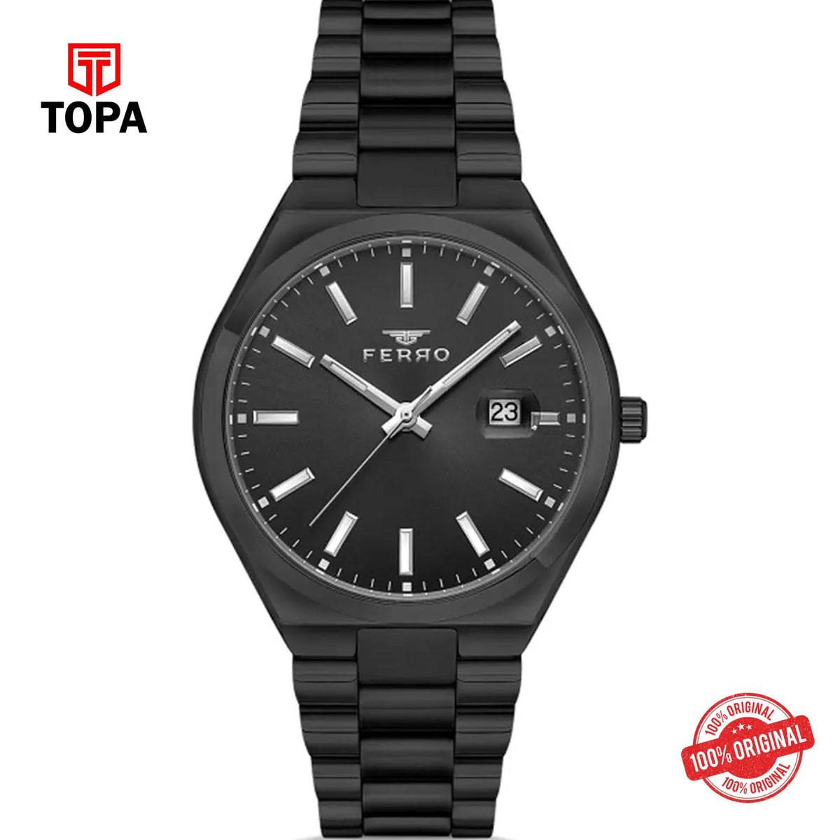 Topa Ferro-F11386A-G-Metal-Band-Men-Watch - Product Image 1
