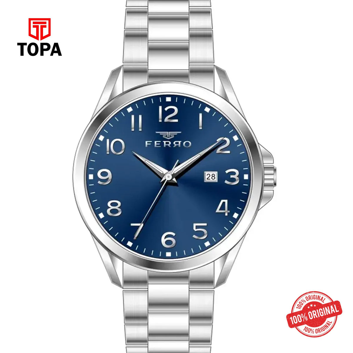 Topa Ferro-F11392A-A3-Metal-Band-Men-Watch - Product Image 1
