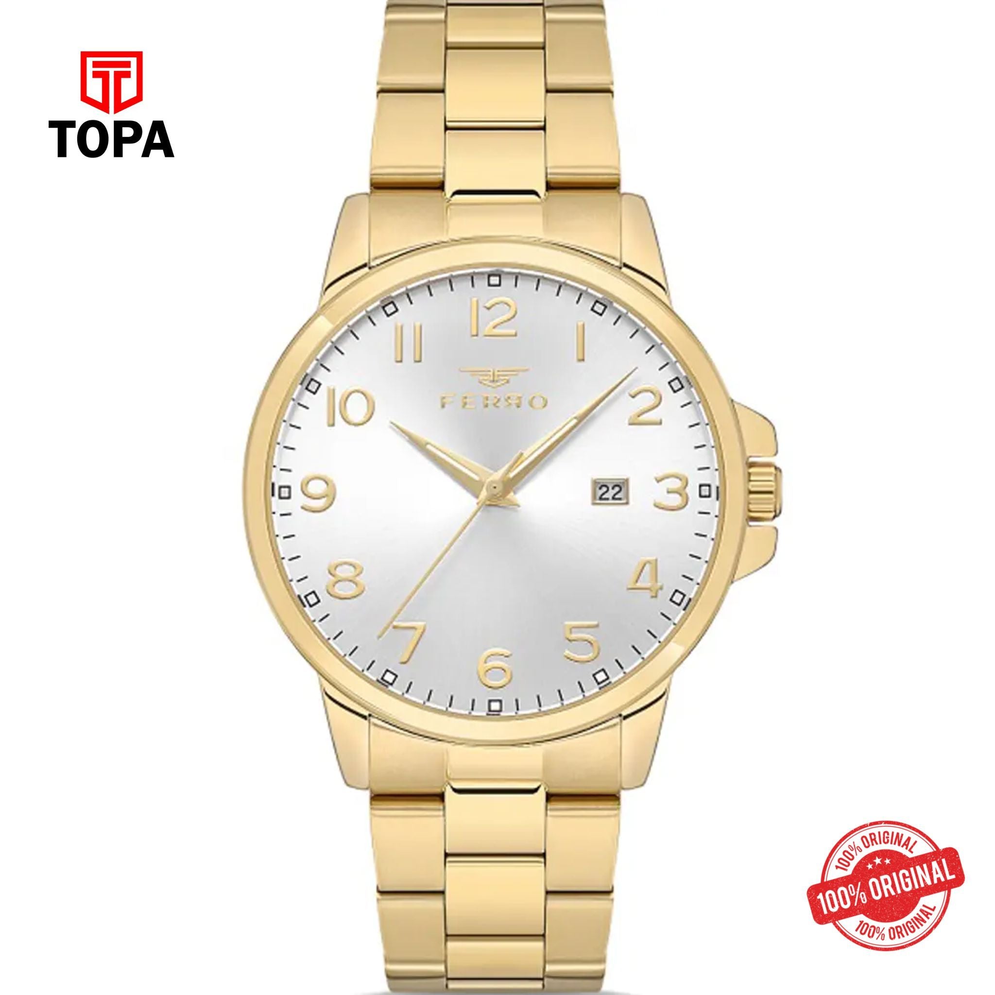 Topa Ferro-F11392A-B-Metal-Band-Men-Watch - Product Image 1