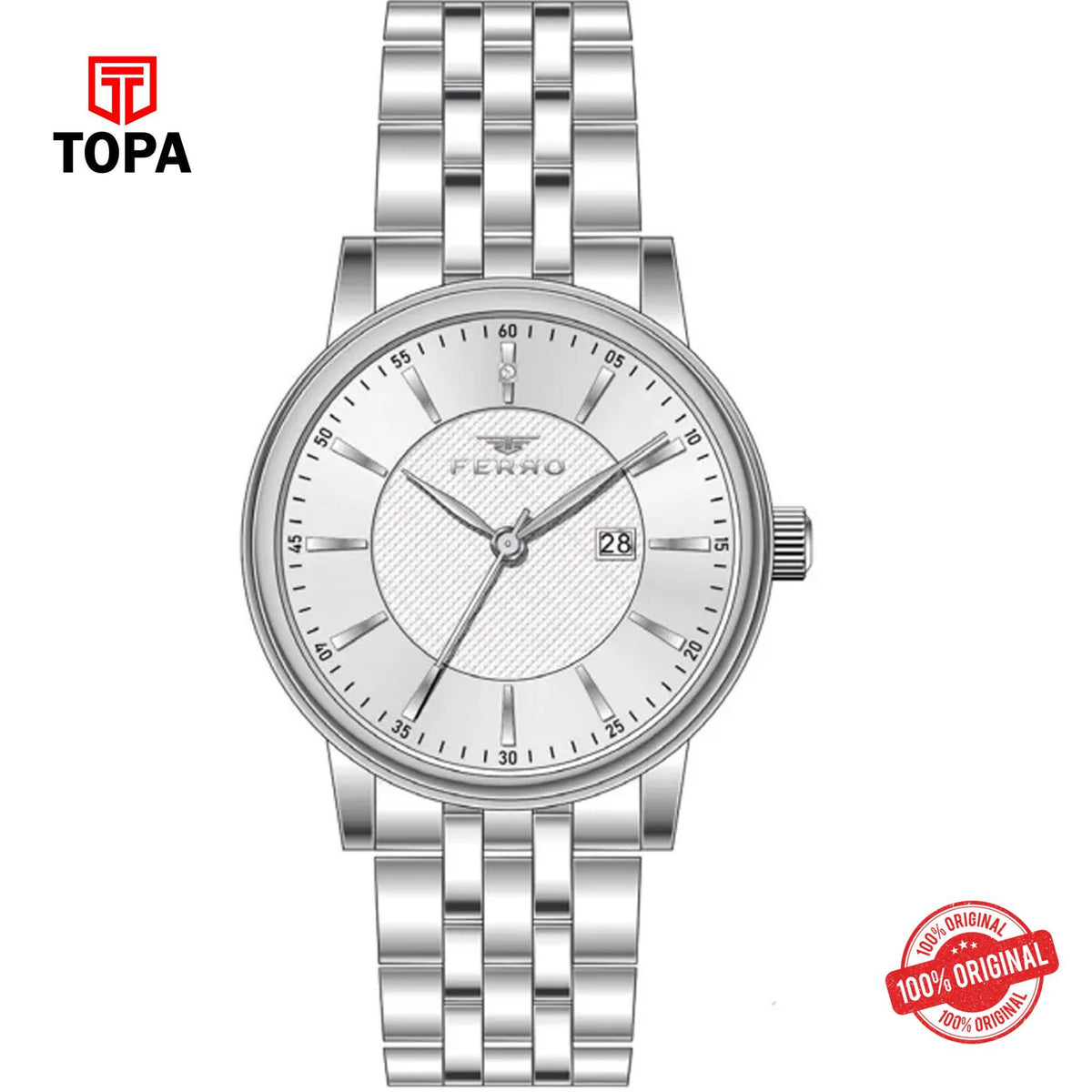 Topa Ferro-F11479A-A-Metal-Band-Men-Watch - Product Image 1