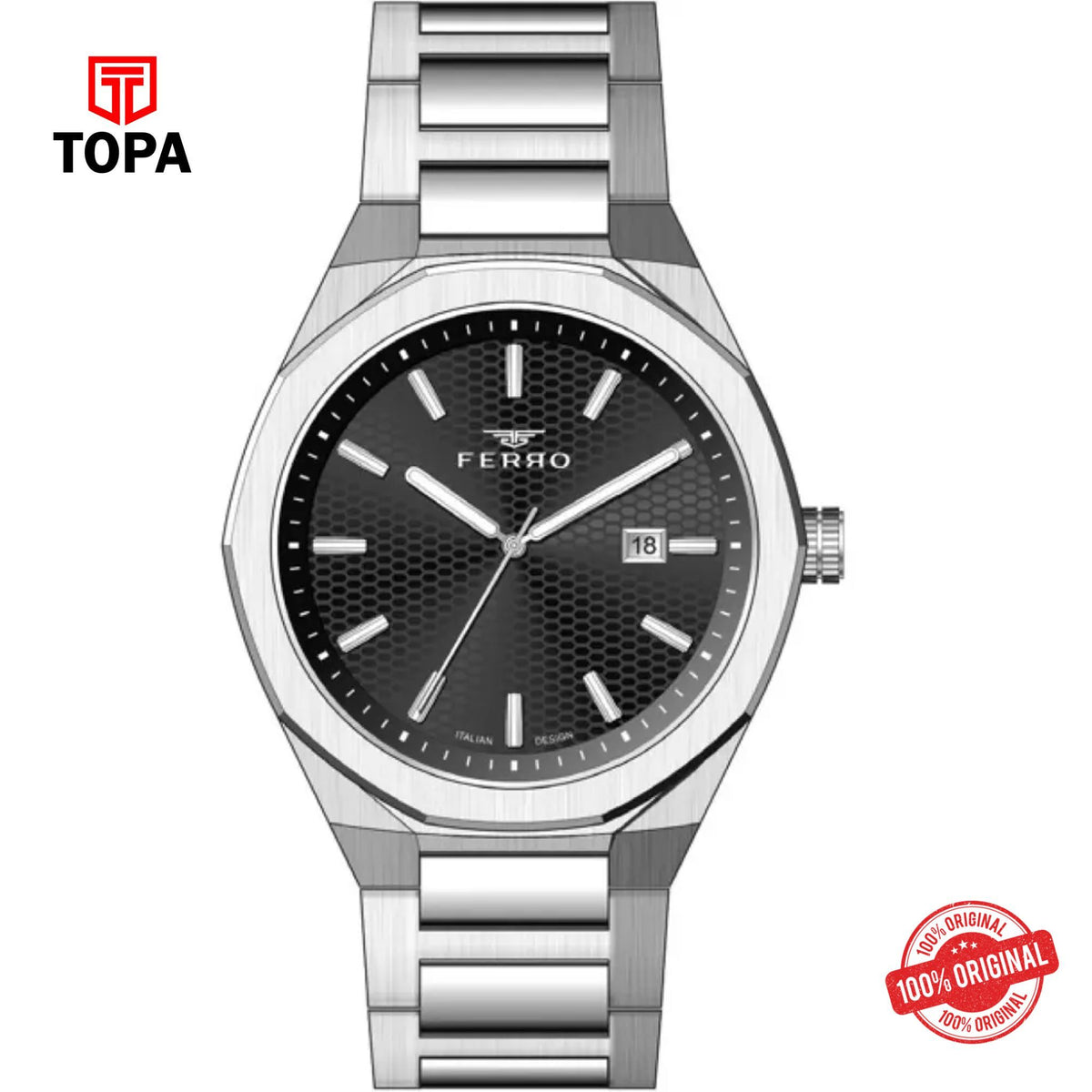 Topa Ferro-F11535A-A2-Metal-Band-Men-Watch - Product Image 1