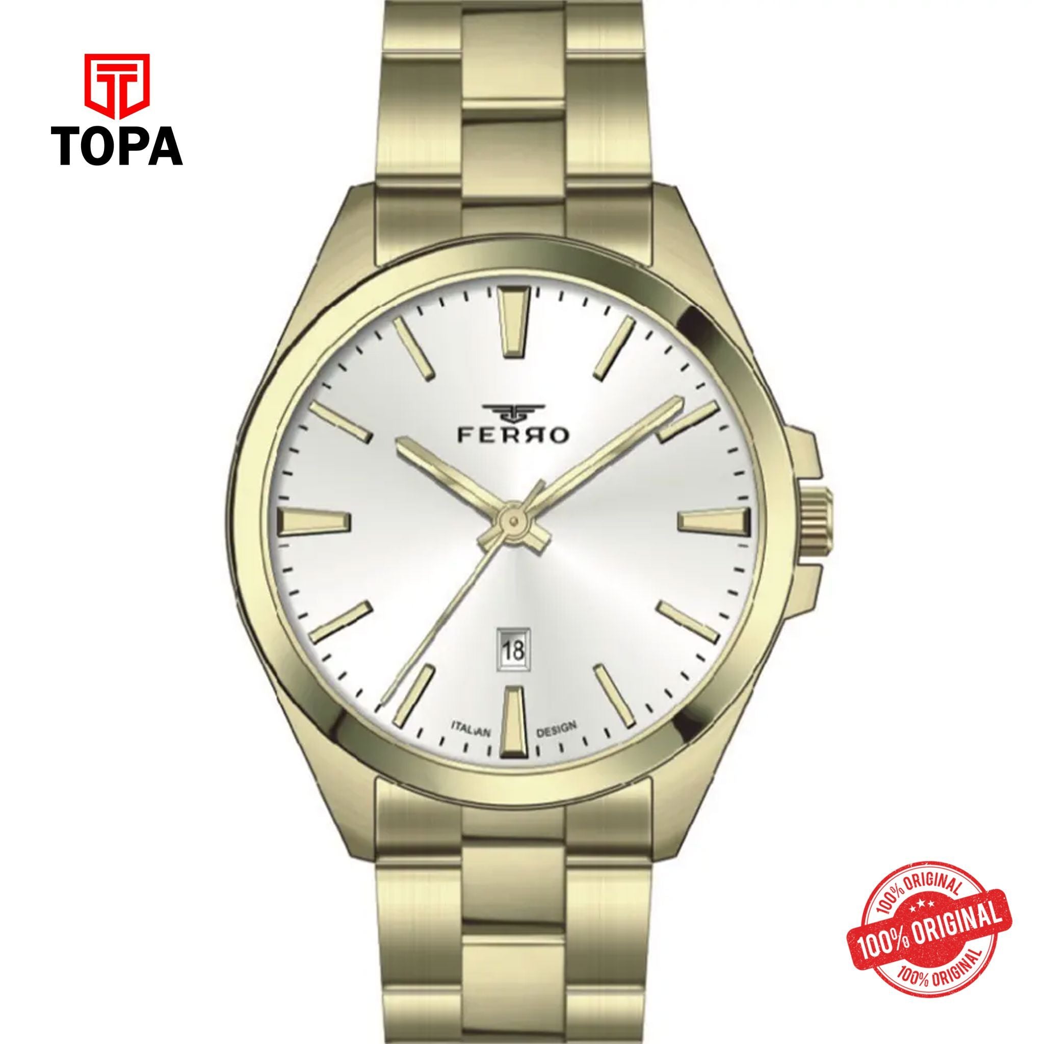 Topa Ferro-F11551A-B-Metal-Band-Men-Watch - Product Image 1