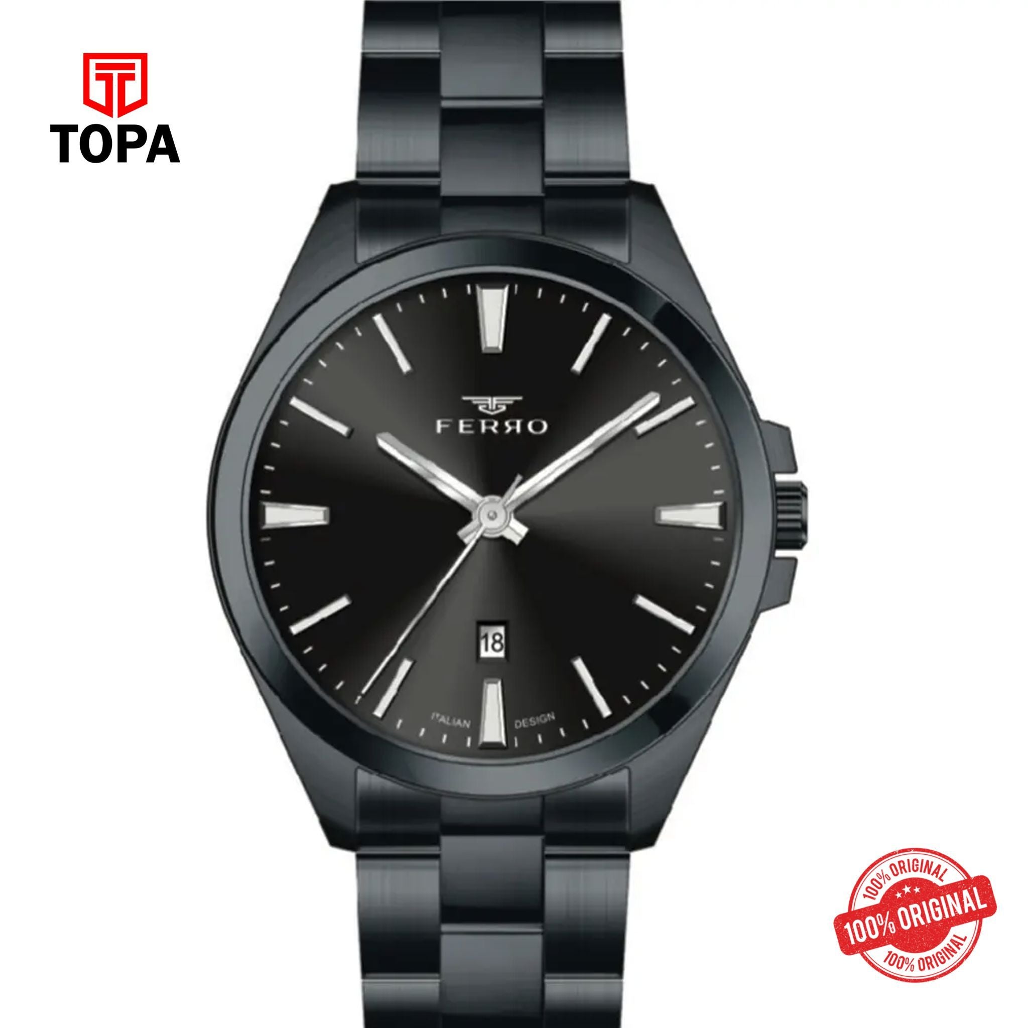 Topa Ferro-F11551A-G-Metal-Band-Men-Watch - Product Image 1