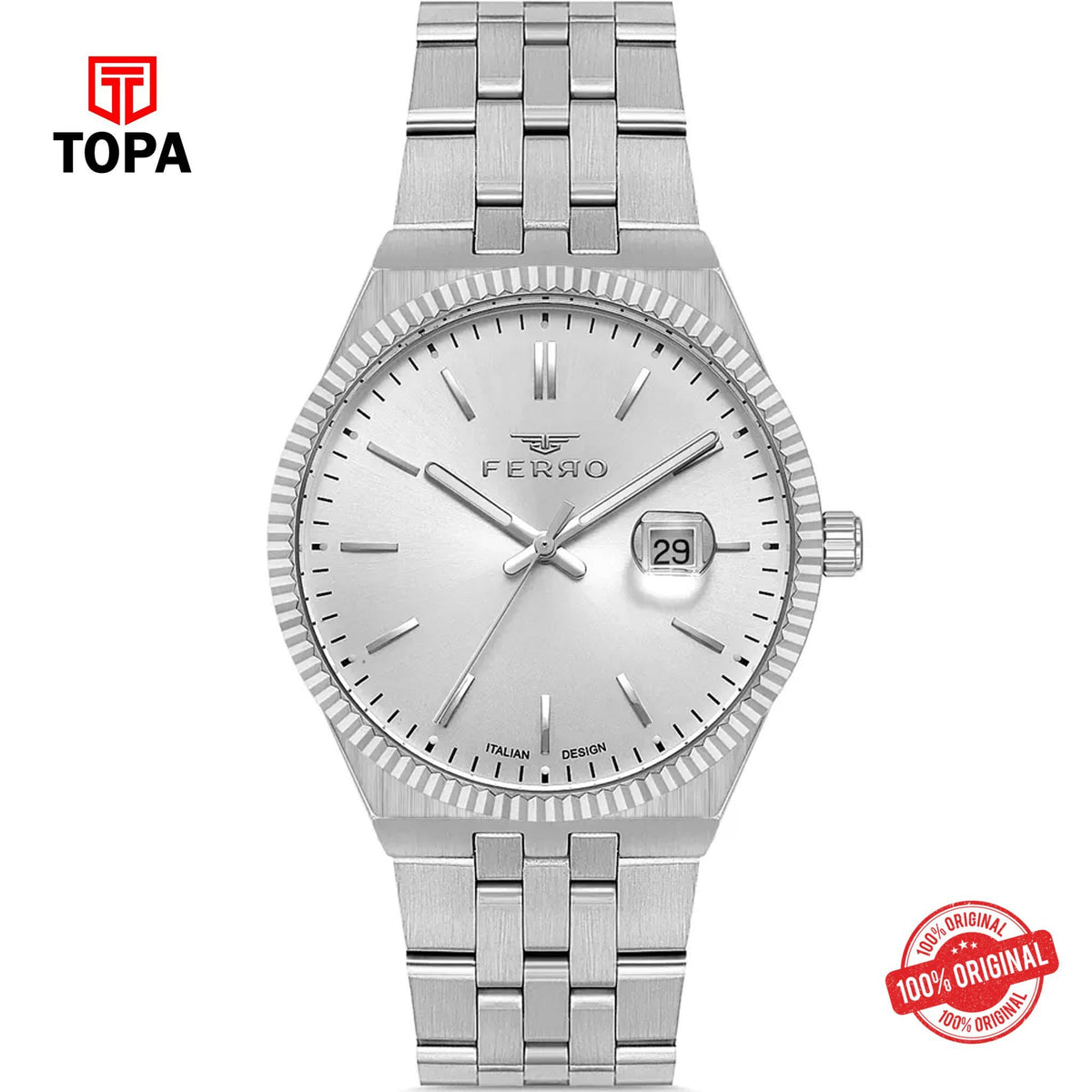 Topa Ferro-F11569A-A-Metal-Band-Men-Watch - Product Image 1