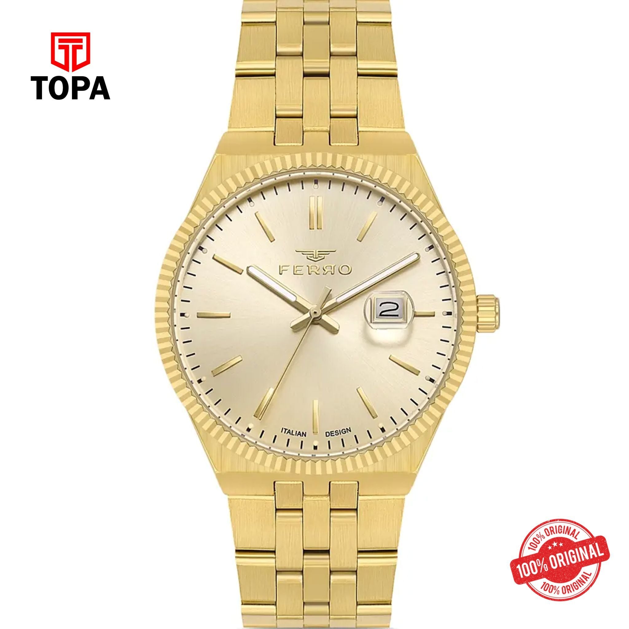 Topa Ferro-F11569A-B4-Metal-Band-Men-Watch - Product Image 1