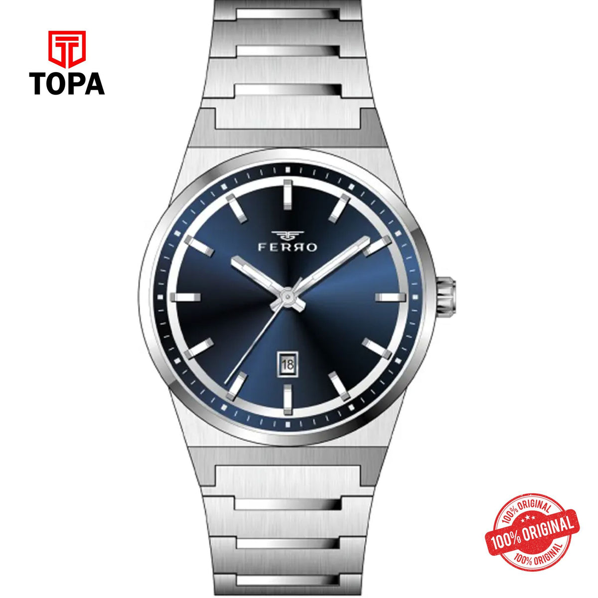 Topa Ferro-F11592A-A3-Metal-Band-Men-Watch - Product Image 1