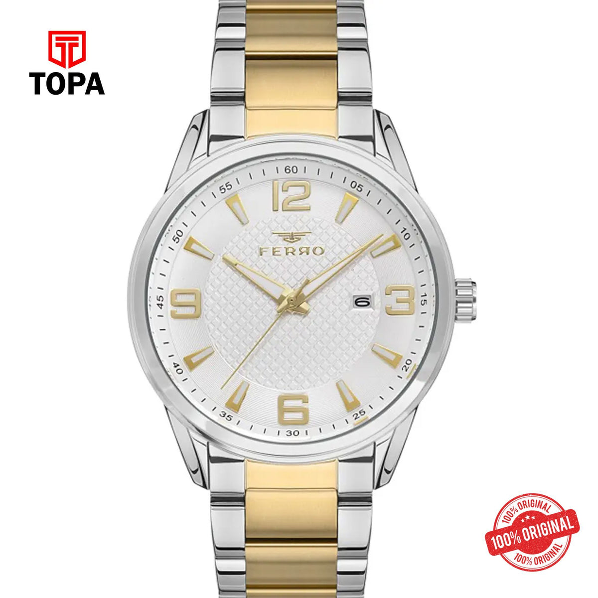 Topa Ferro-F11911A-D-Metal-Band-Men-Watch - Product Image 1