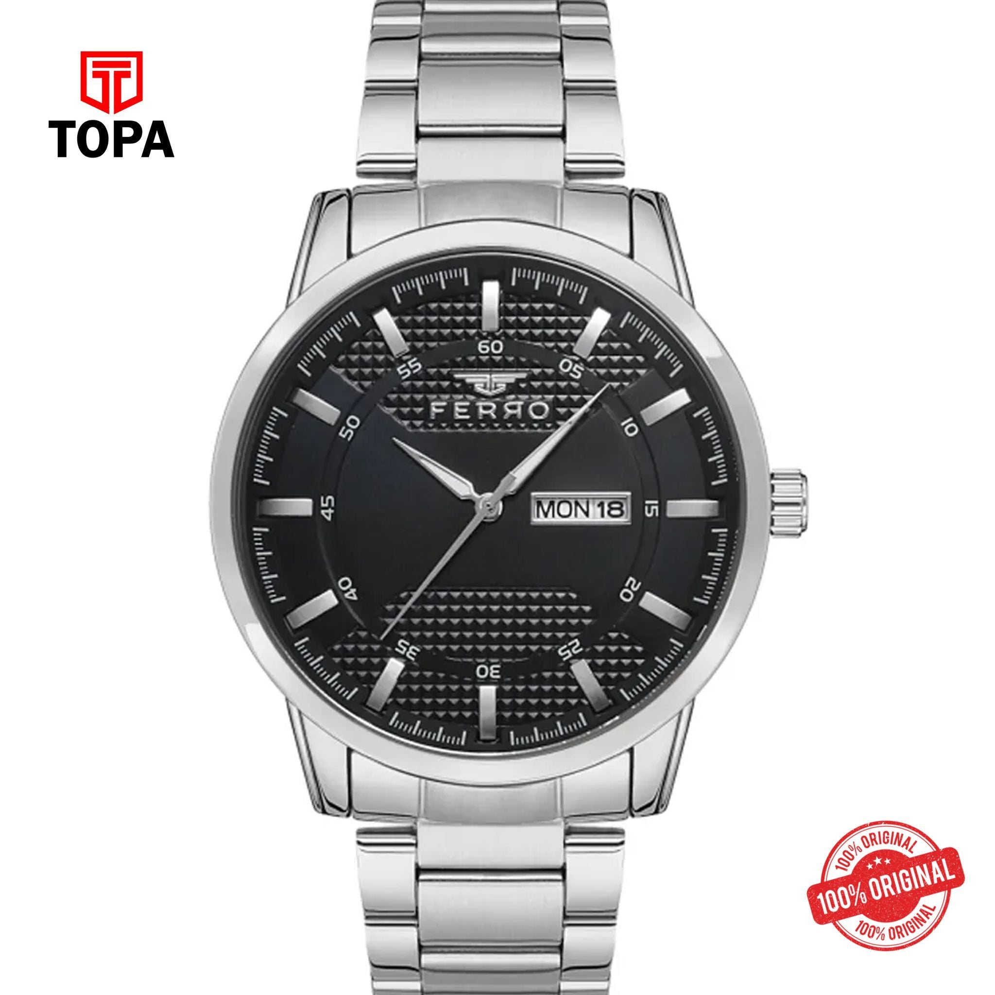 Topa Ferro-F11931A-A2-Metal-Band-Men-Watch - Product Image 1