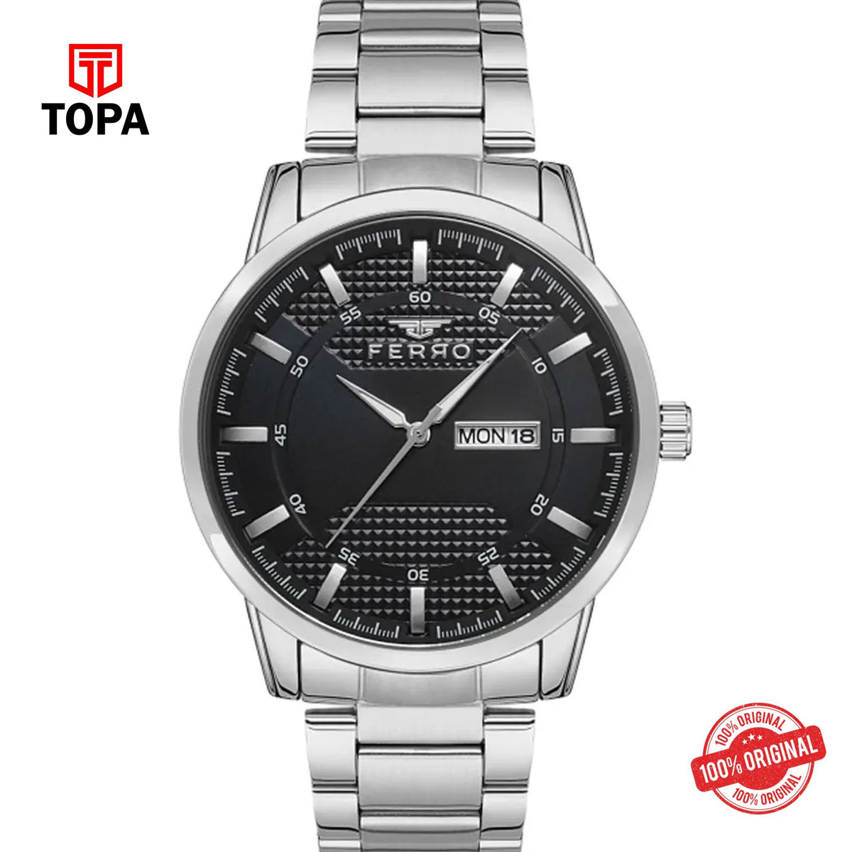 Topa Ferro-F11931A-A2-Metal-Band-Men-Watch - Product Image 1
