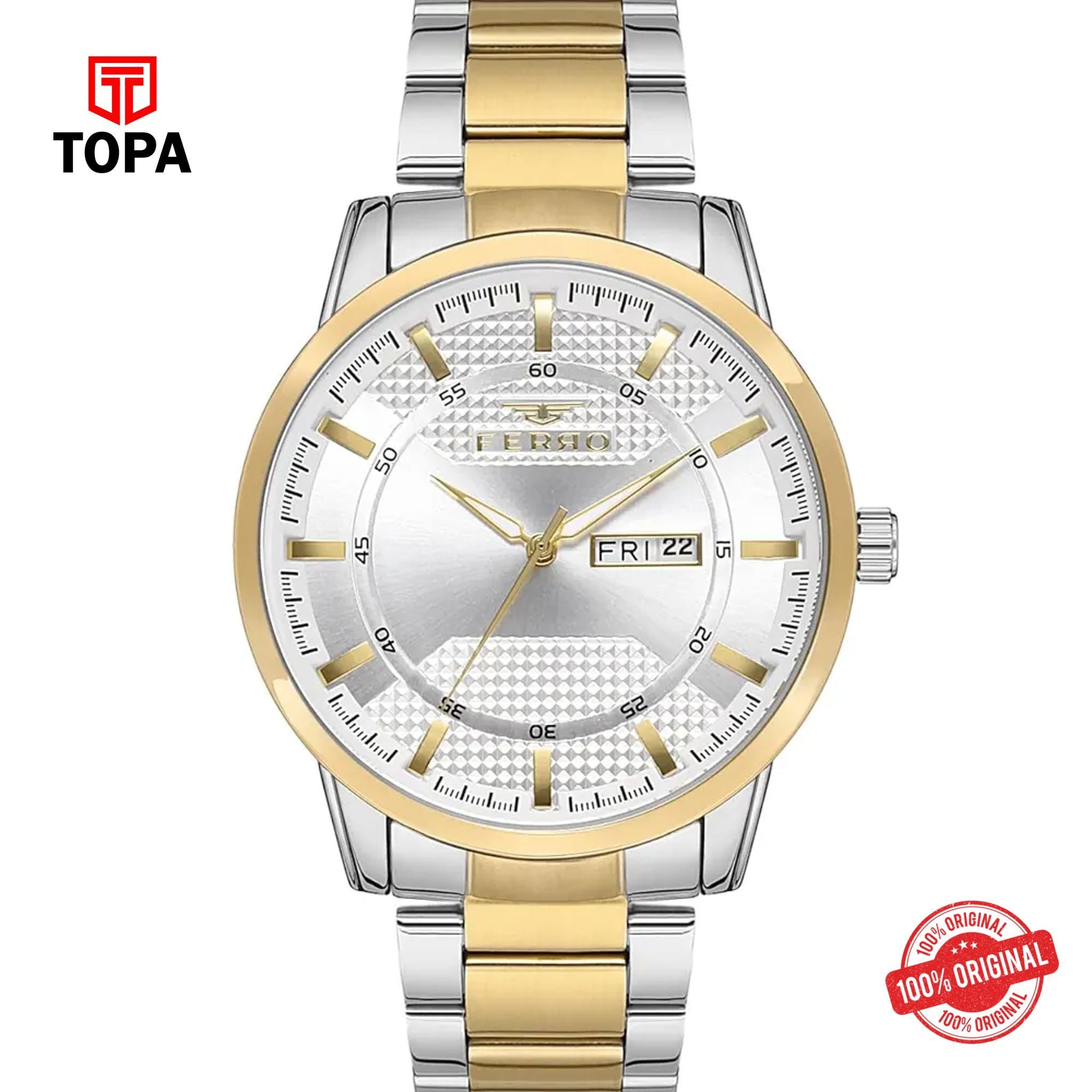 Topa Ferro-F11931A-D-Metal-Band-Men-Watch - Product Image 1