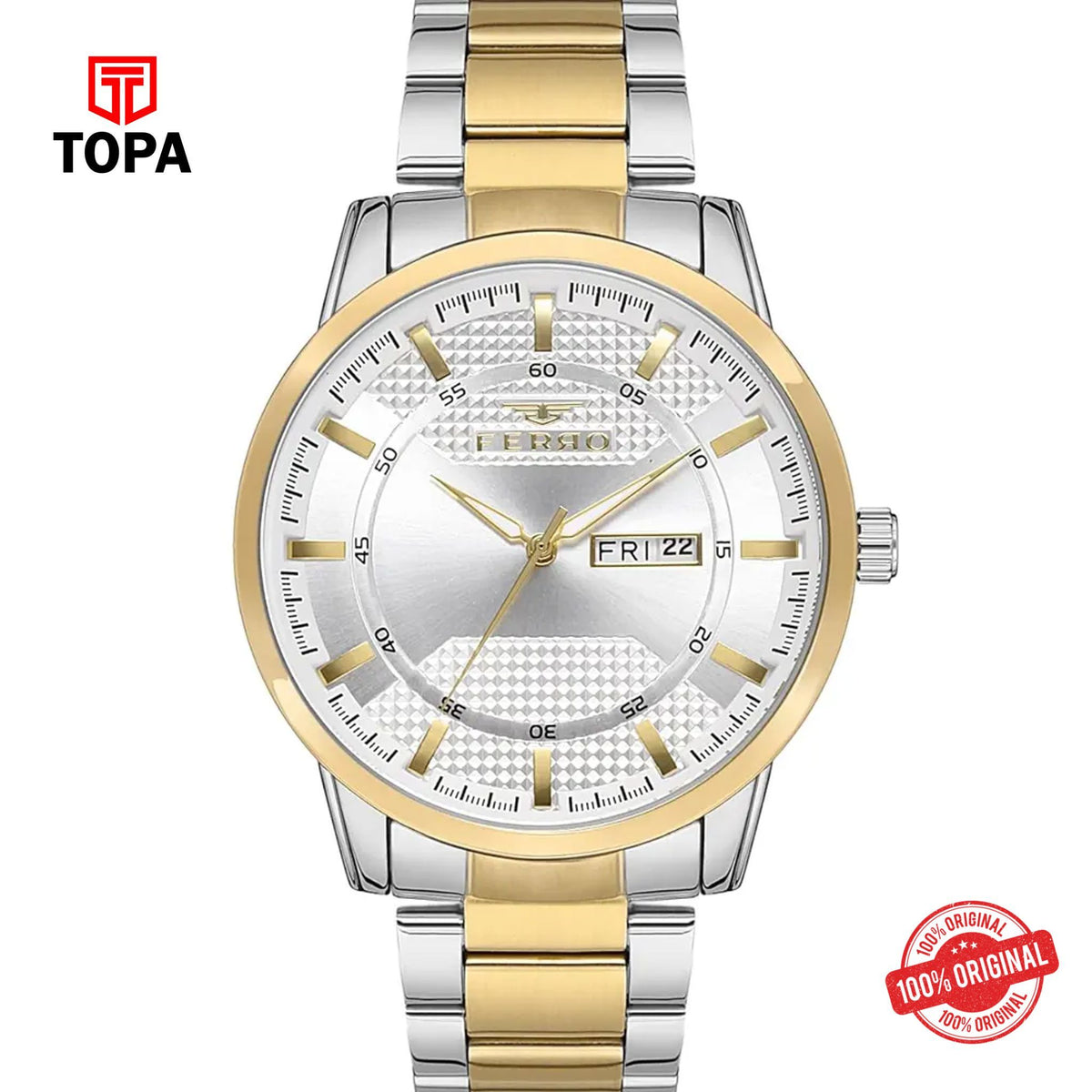 Topa Ferro-F11931A-D-Metal-Band-Men-Watch - Product Image 1