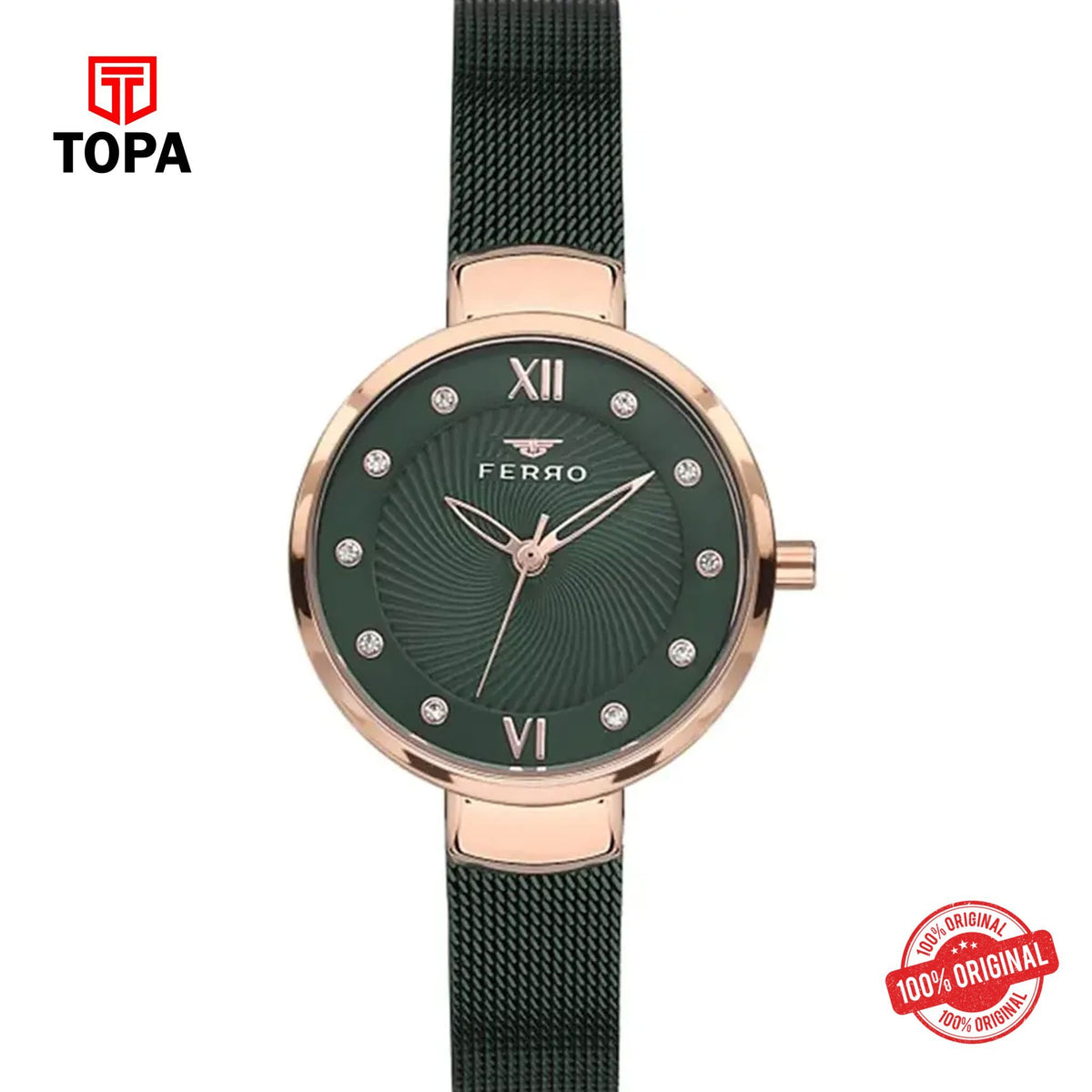 Topa Ferro-F1618C-ZF-Mesh-Band-Women-Watch - Product Image 1