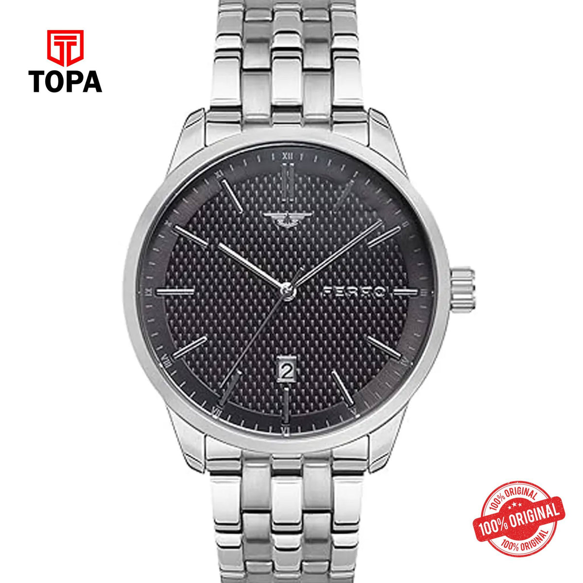 Topa Ferro-F1974A-A2-Metal-Band-Men-Watch - Product Image 1