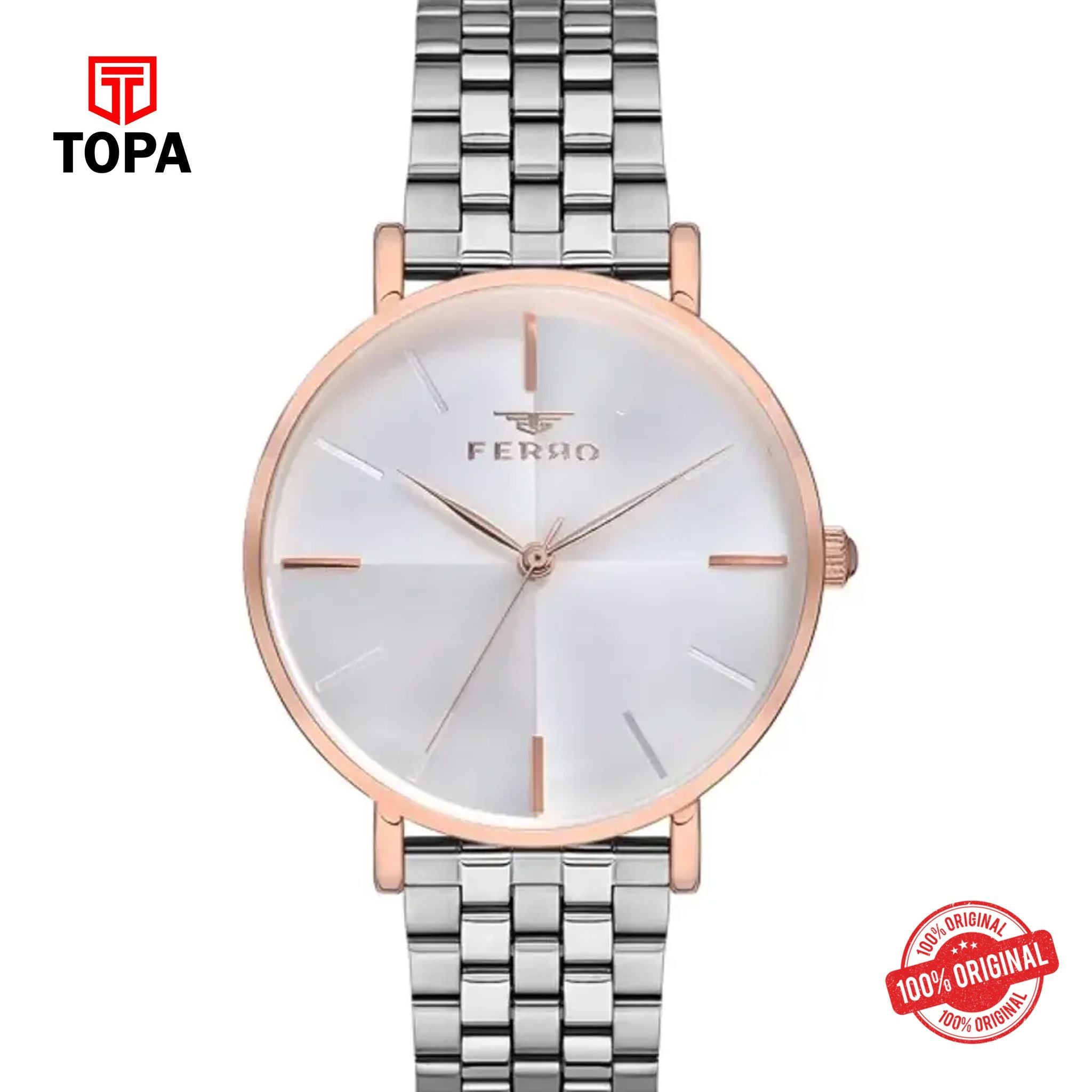 Topa Ferro-F21016A-E-Metal-Band-Women-Watch - Product Image 1