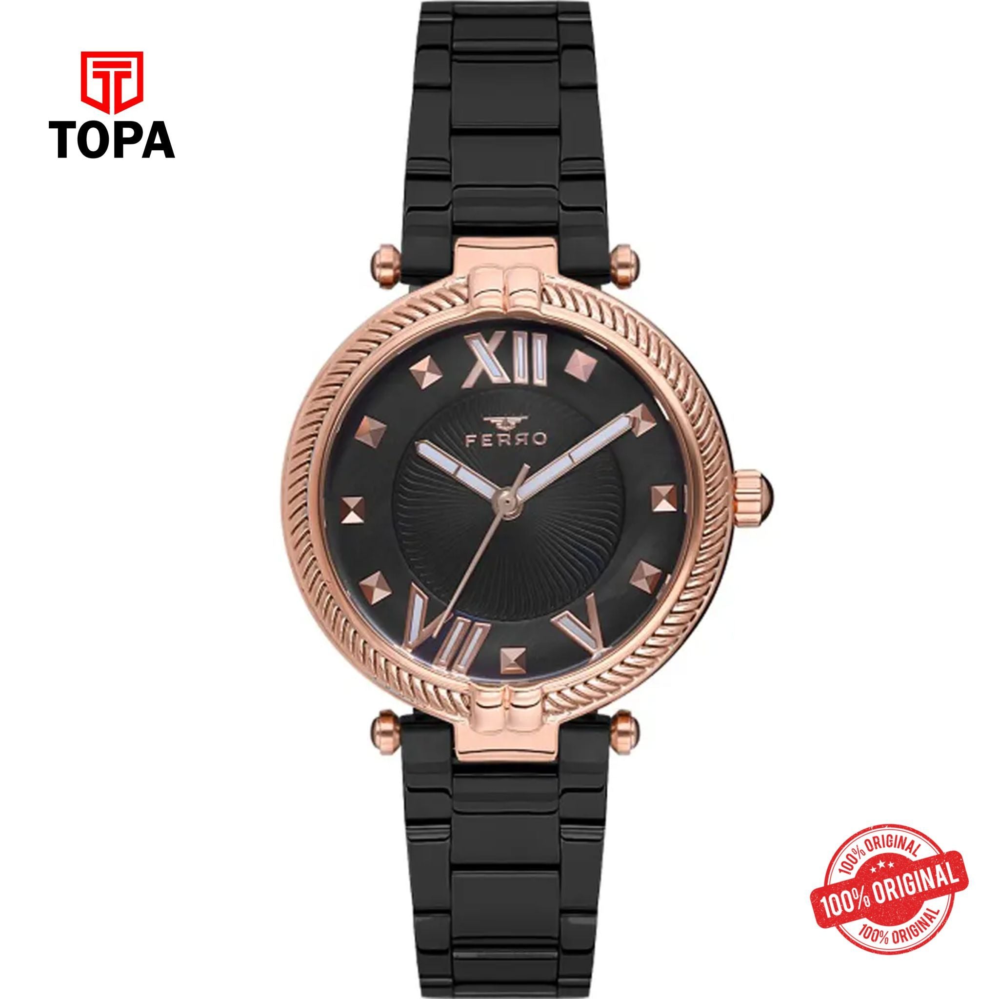 Topa Ferro-F21046A-R-Metal-Band-Women-Watch - Product Image 1