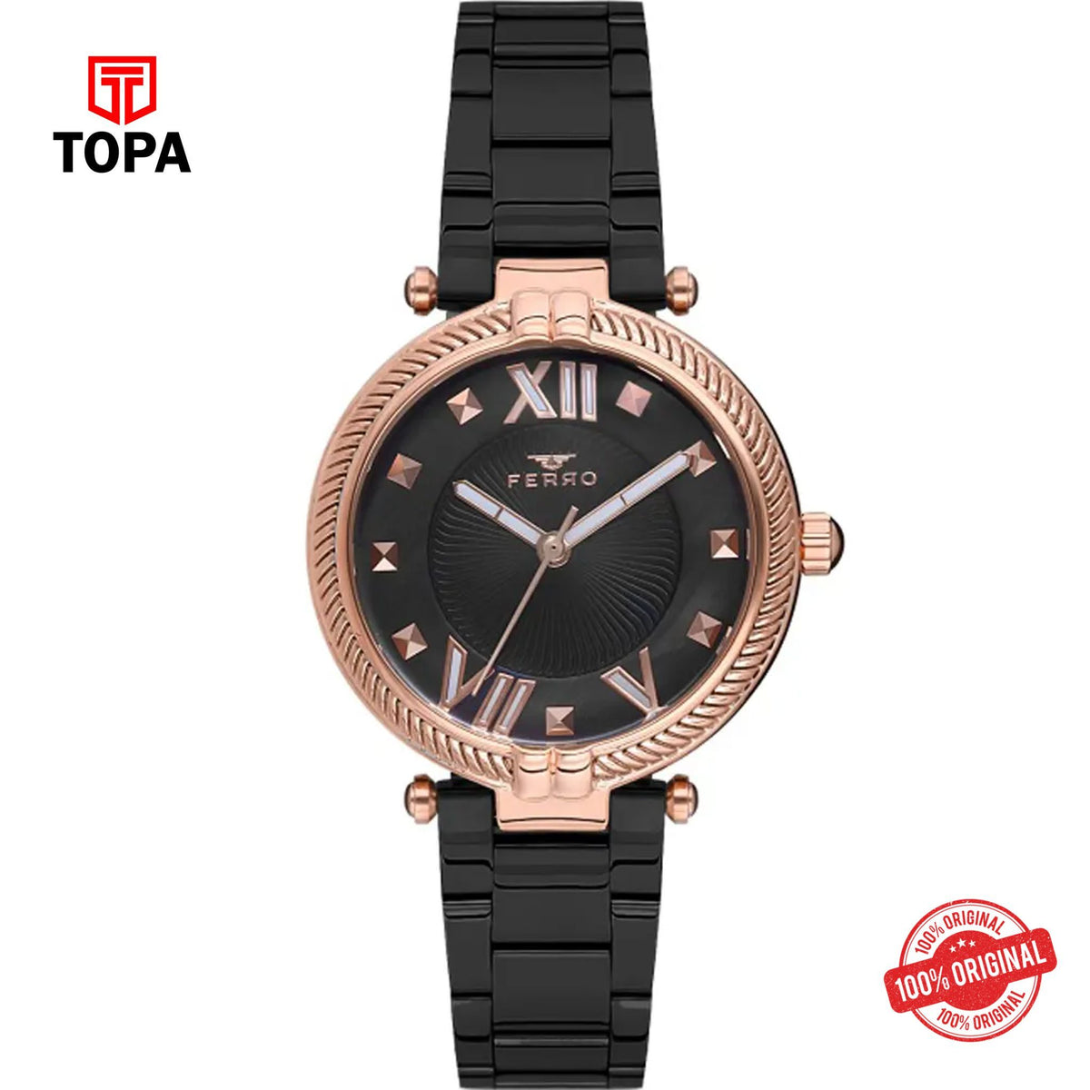 Topa Ferro-F21046A-R-Metal-Band-Women-Watch - Product Image 1