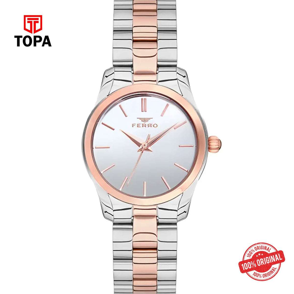 Topa Ferro-F21071A-E-Metal-Band-Women-Watch - Product Image 1