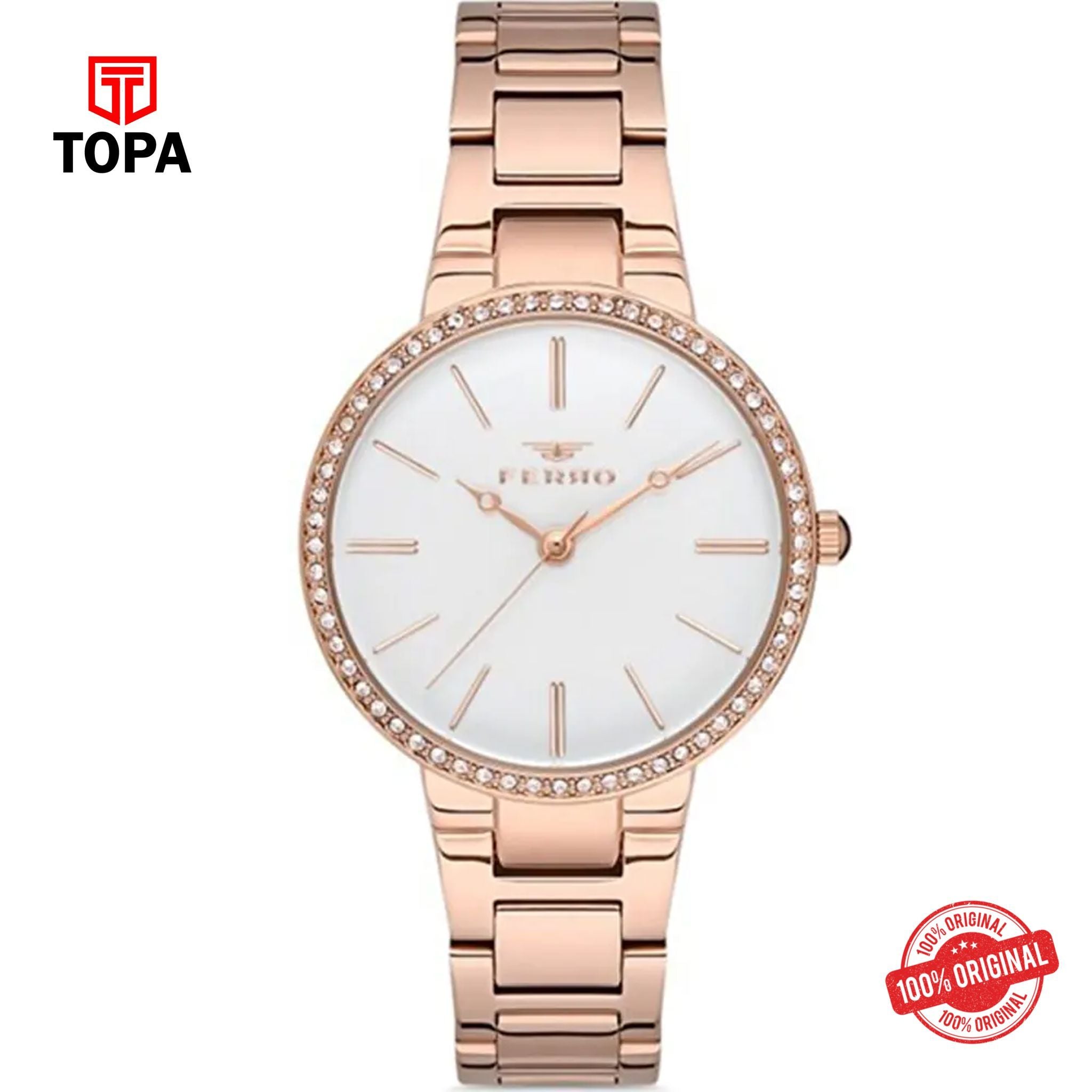 Topa Ferro-F21093A-C-Metal-Band-Women-Watch - Product Image 1