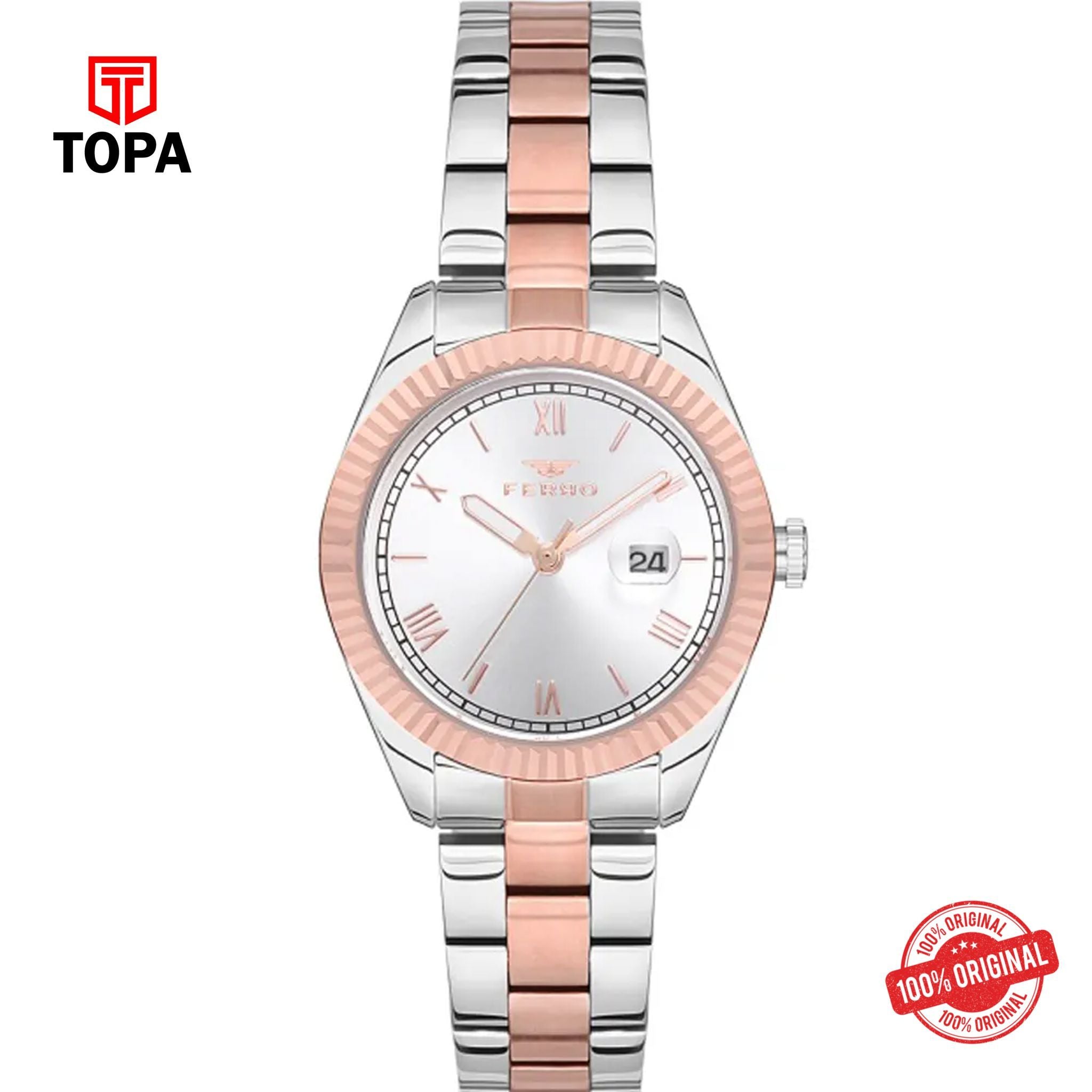 Topa Ferro-F21127A-E-Metal-Band-Women-Watch - Product Image 1