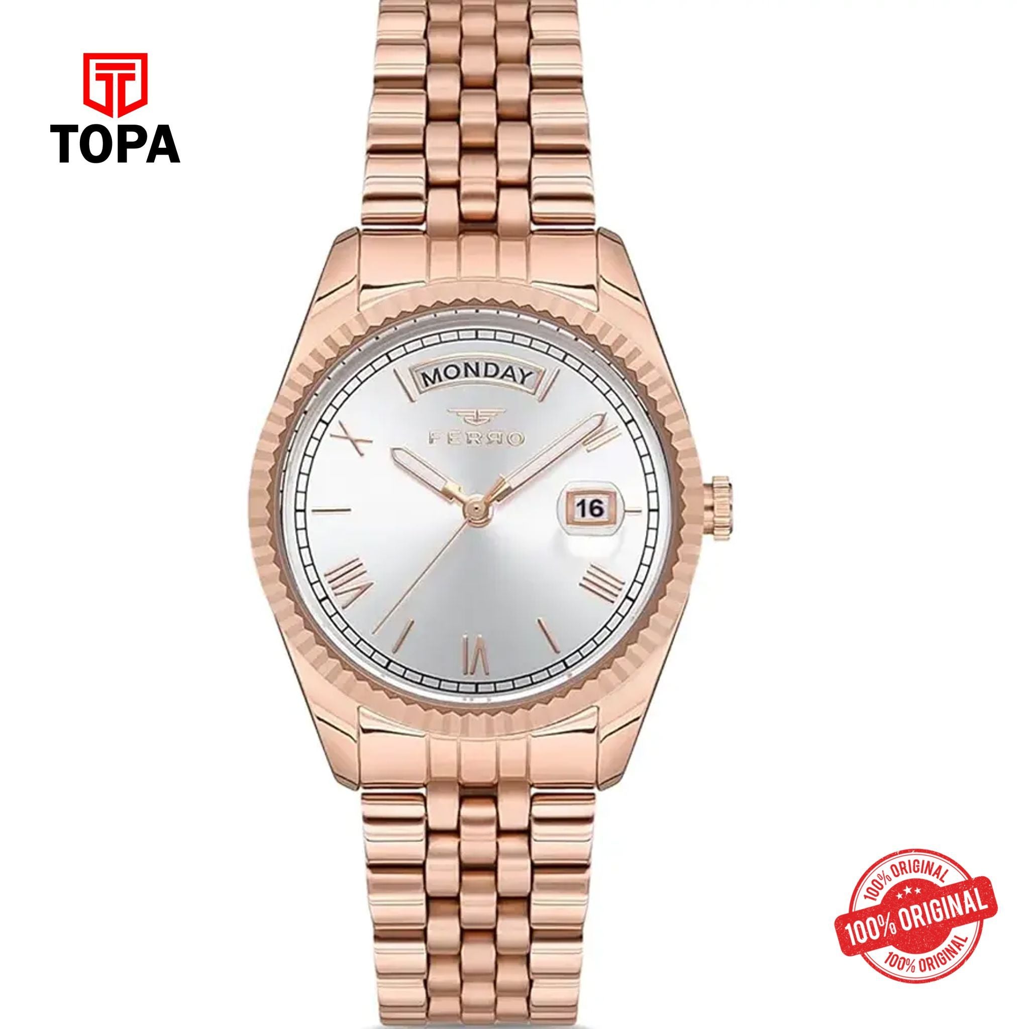 Topa Ferro-F21131A-C-Metal-Band-Women-Watch - Product Image 1