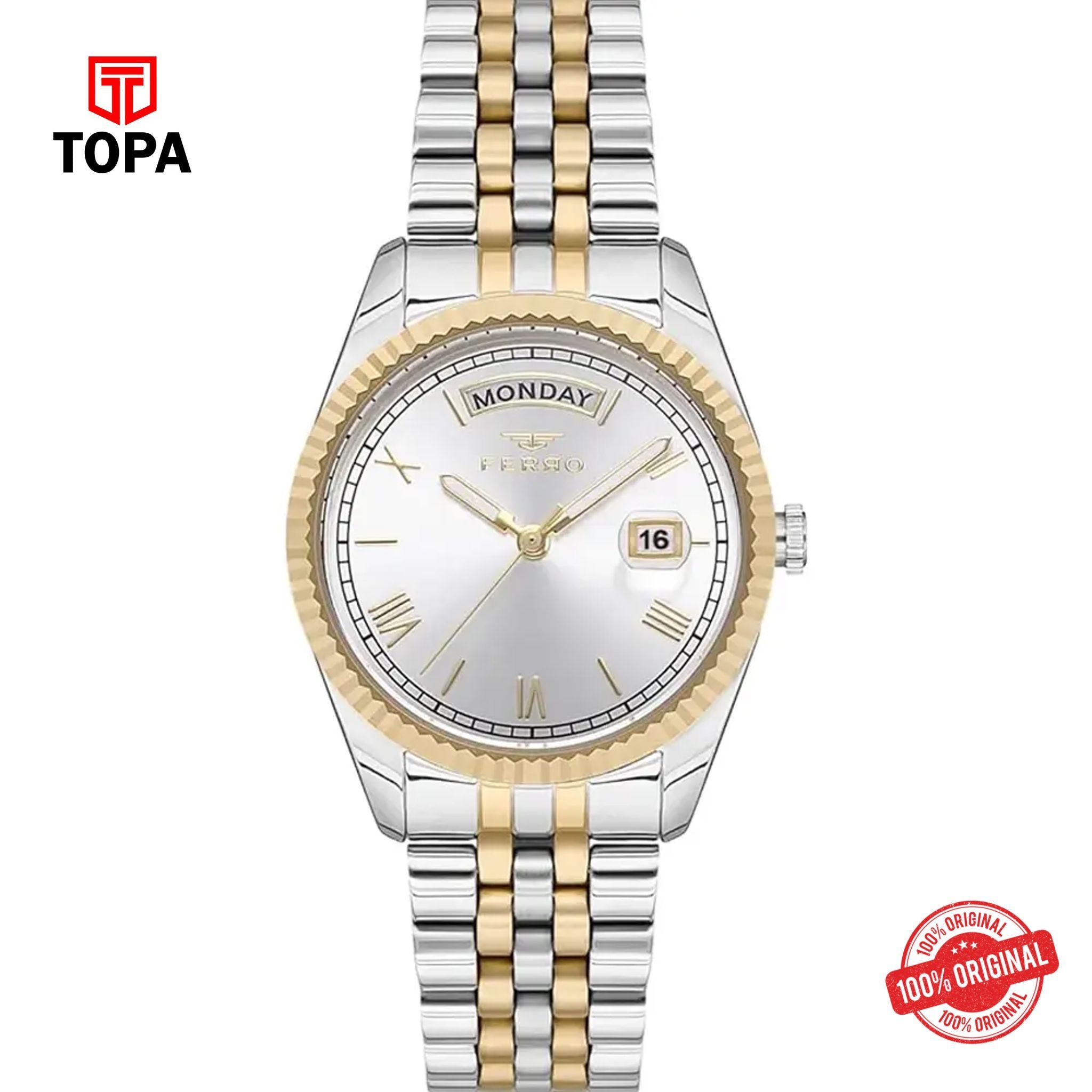 Topa Ferro-F21131A-D-Metal-Band-Women-Watch - Product Image 1