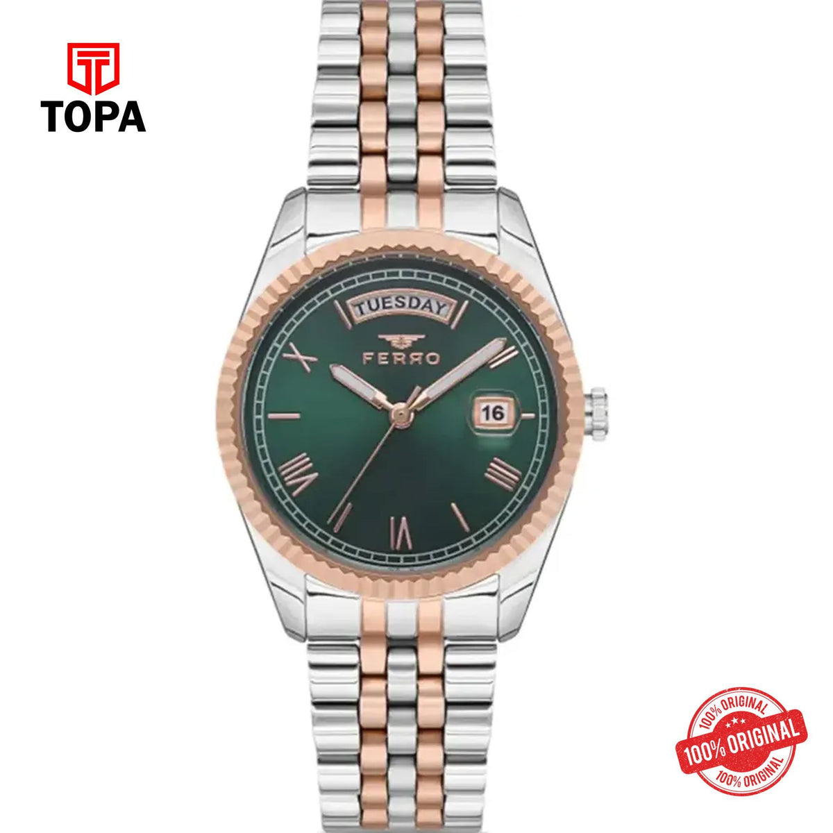 Topa Ferro-F21131A-E6-Metal-Band-Women-Watch - Product Image 1