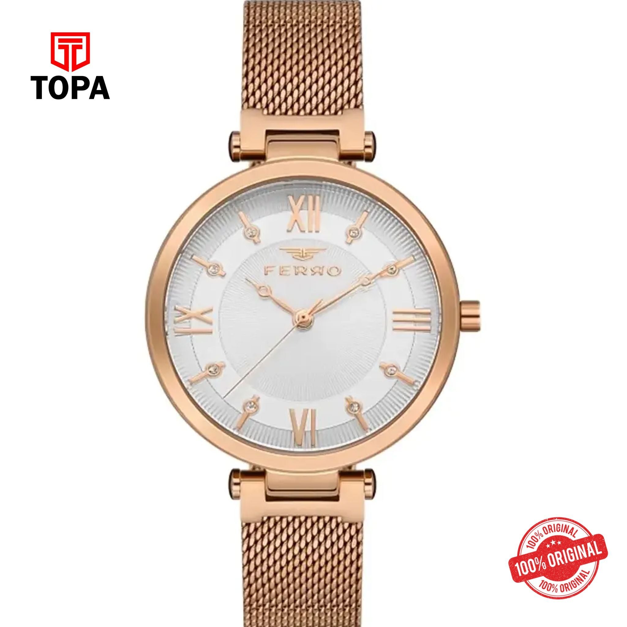 Topa Ferro-F21232C-C-Mesh-Band-Women-Watch - Product Image 1