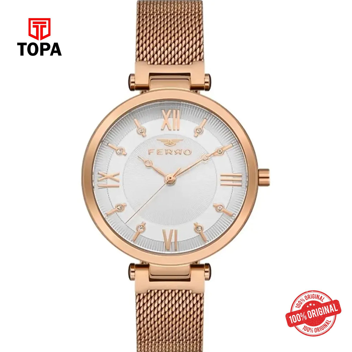 Topa Ferro-F21232C-C-Mesh-Band-Women-Watch - Product Image 1
