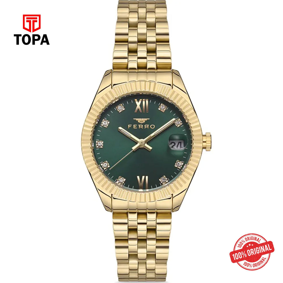 Topa Ferro-F21924A-B6-Metal-Band-Women-Watch - Product Image 1