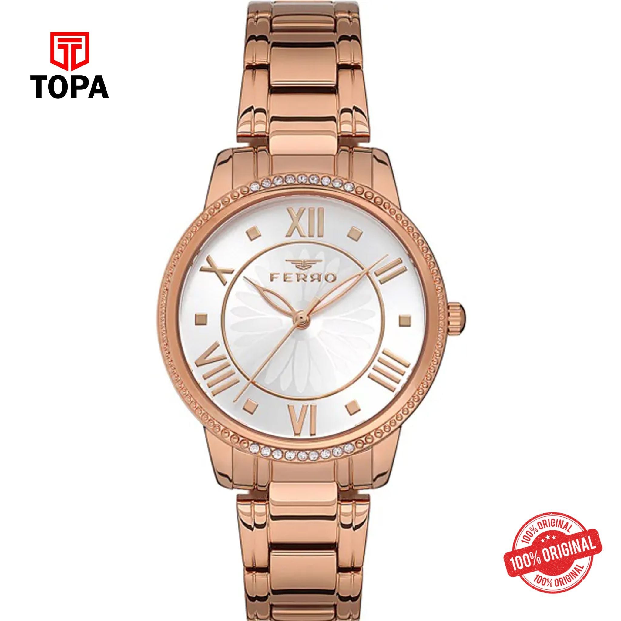 Topa Ferro-F21925A-C-Metal-Band-Women-Watch - Product Image 1