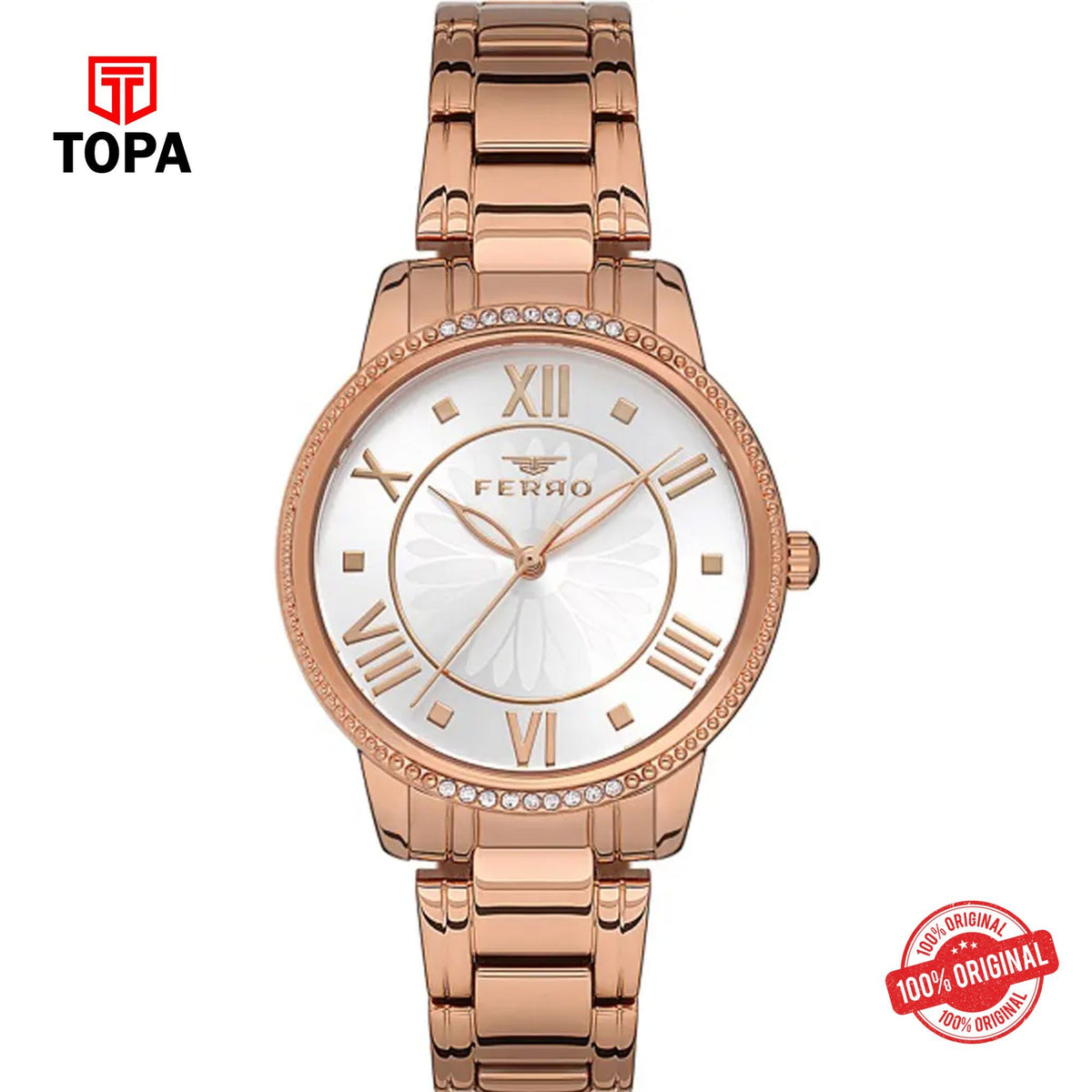 Topa Ferro-F21925A-C-Metal-Band-Women-Watch - Product Image 1