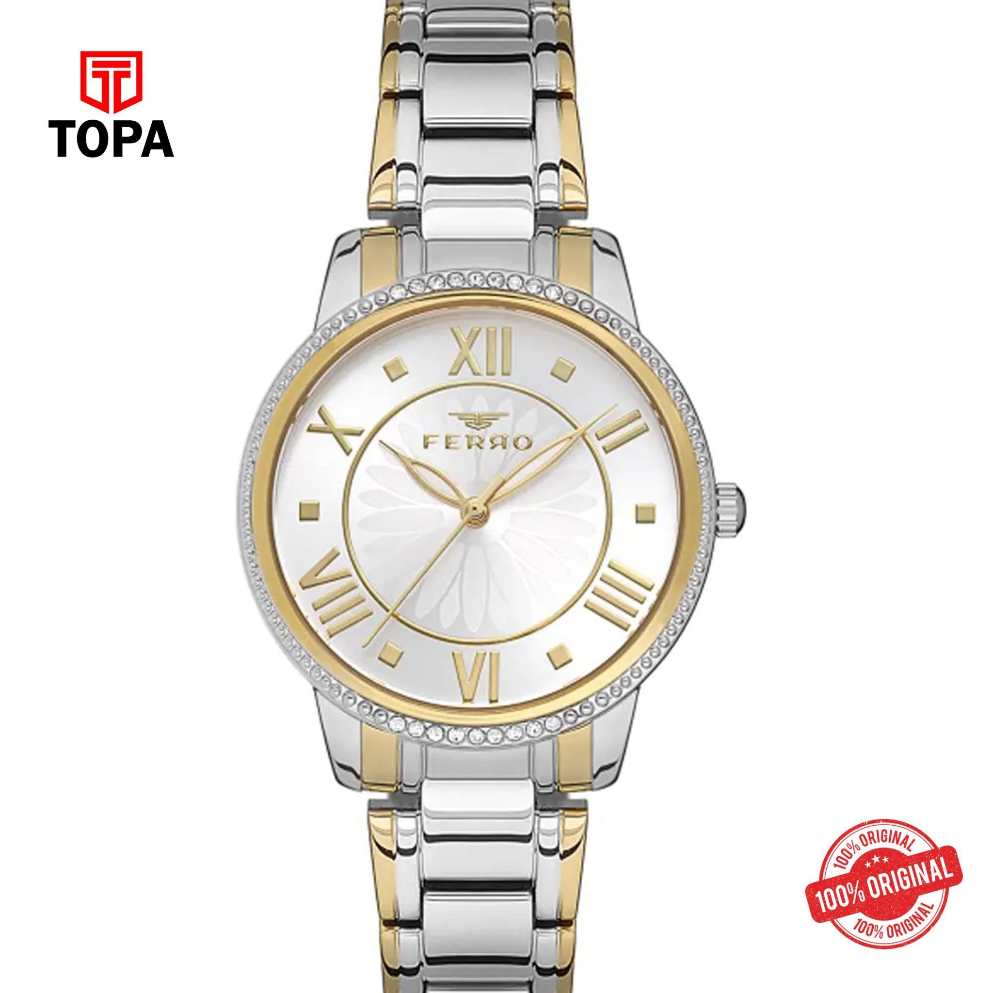 Topa Ferro-F21925A-D-Metal-Band-Women-Watch - Product Image 1