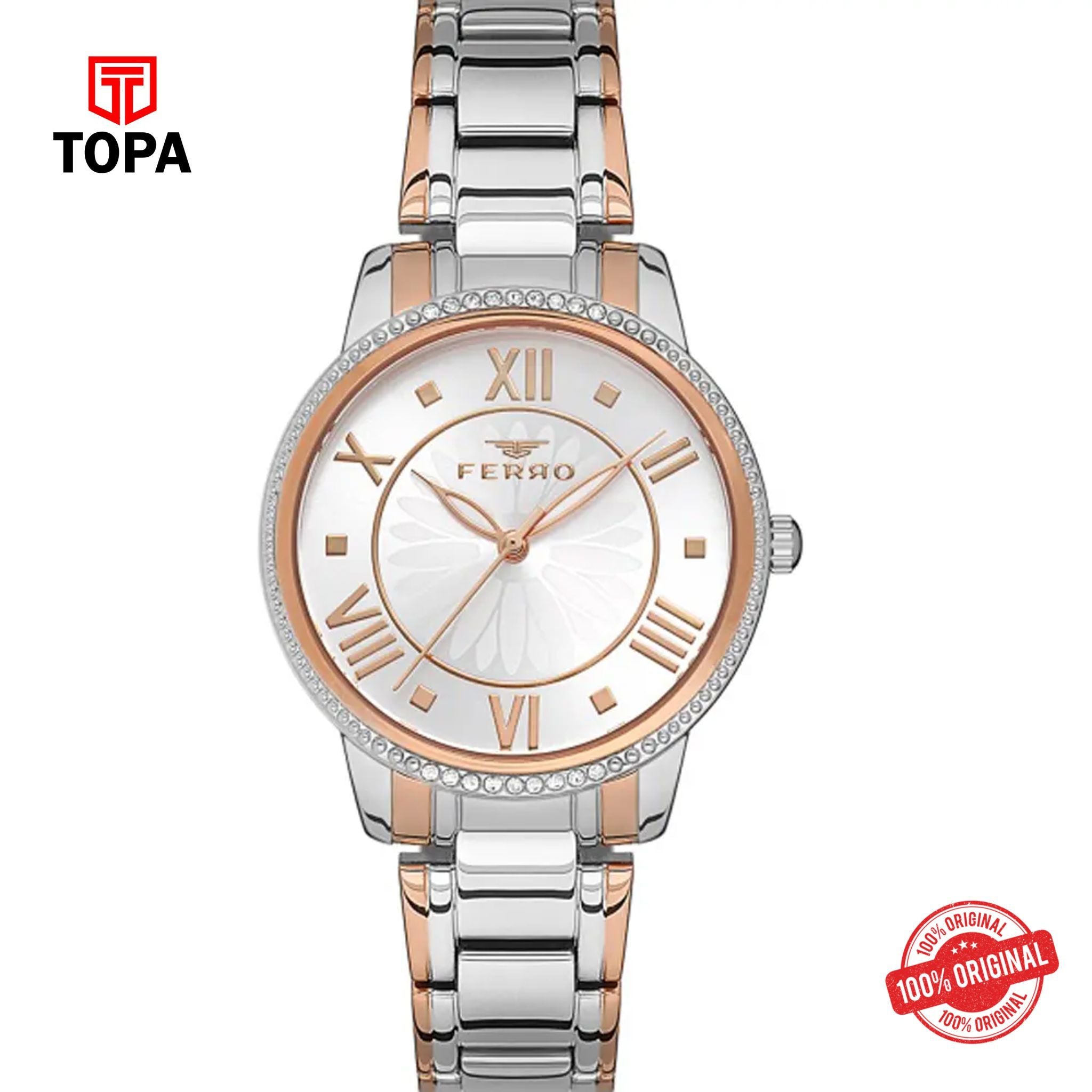 Topa Ferro-F21925A-E-Metal-Band-Women-Watch - Product Image 1