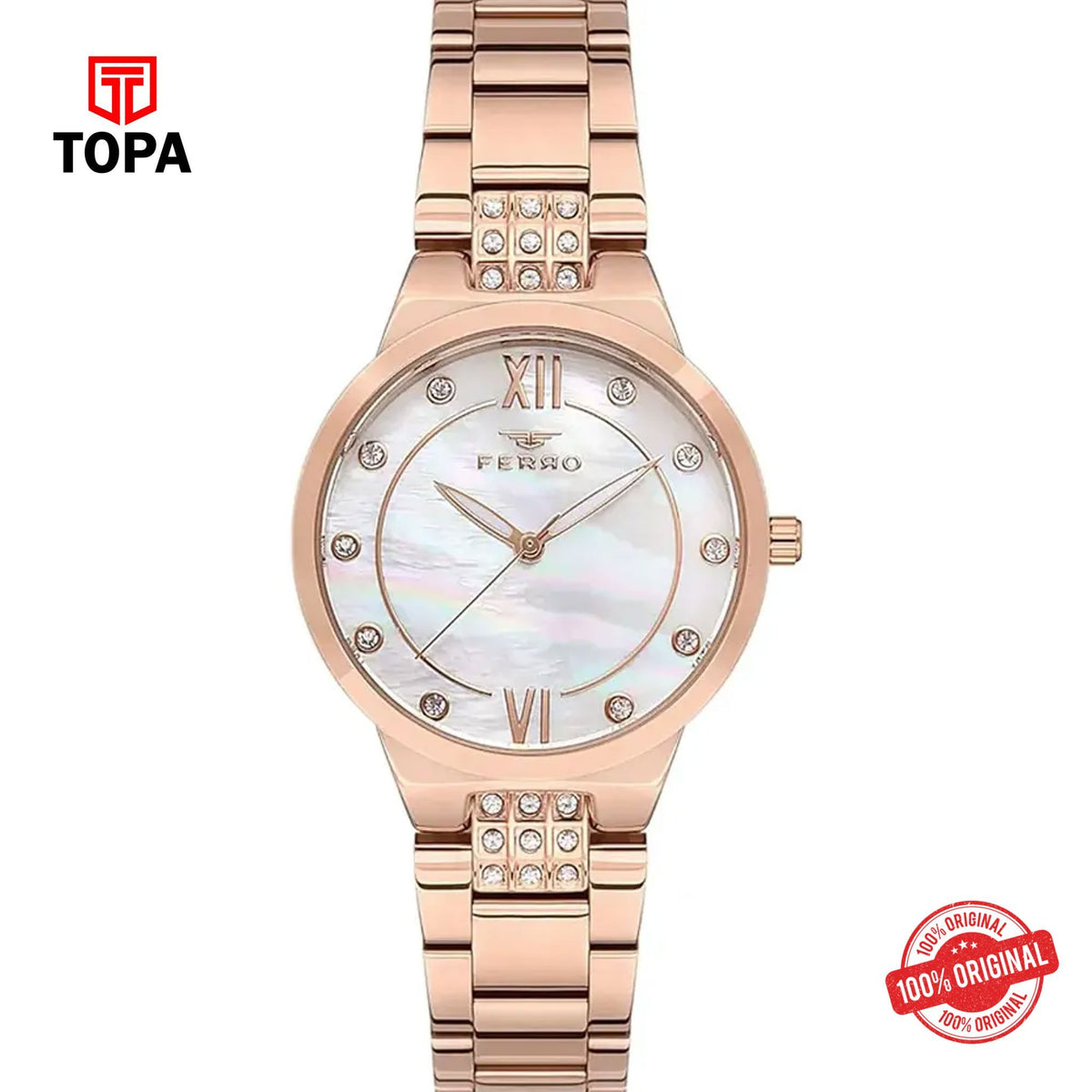 Topa Ferro-F21928A-C-Metal-Band-Women-Watch - Product Image 1
