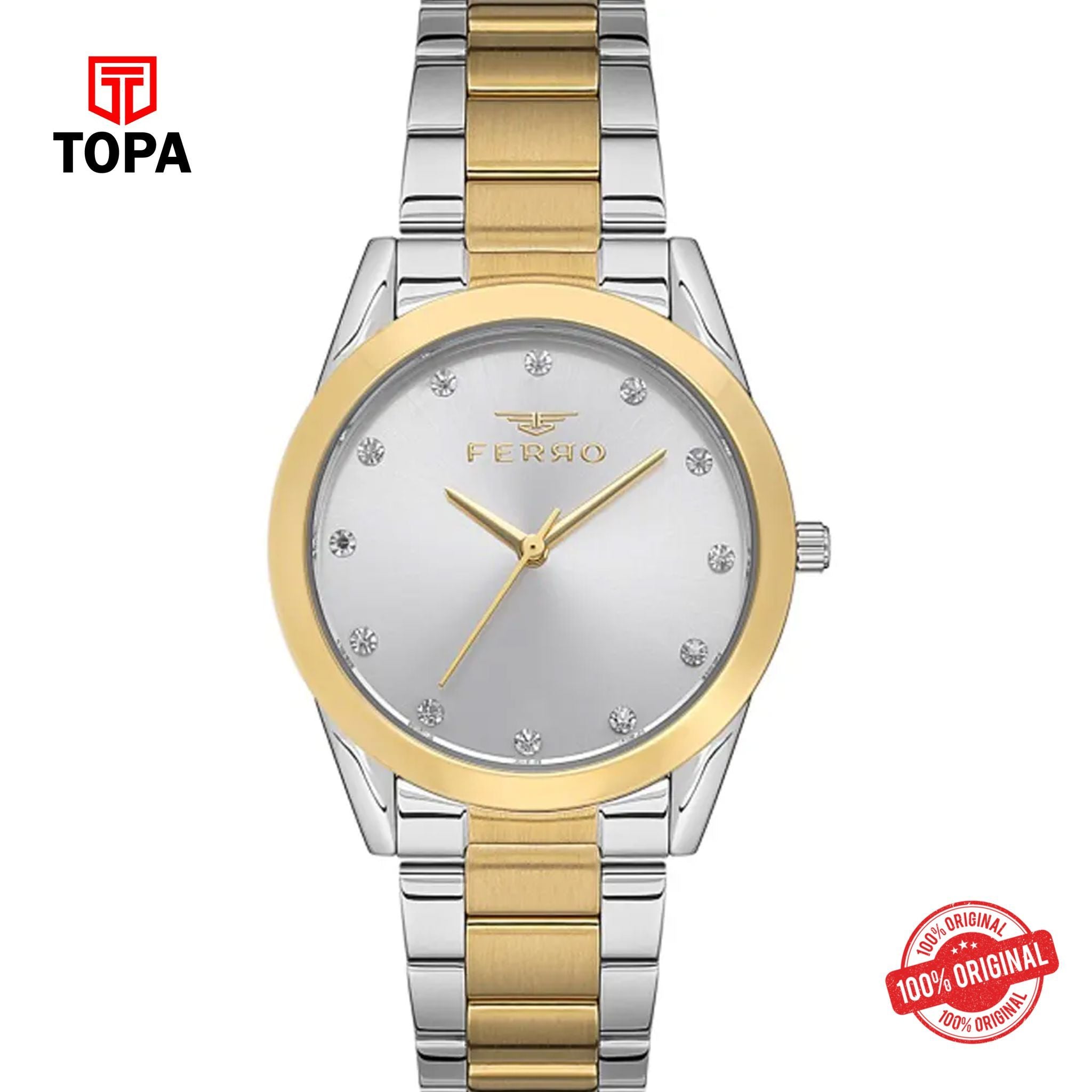 Topa Ferro-F21929A-D-Metal-Band-Women-Watch - Product Image 1