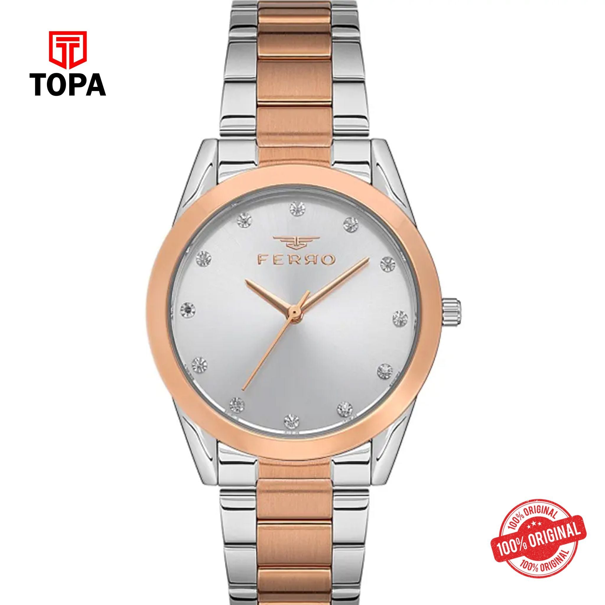 Topa Ferro-F21929A-E-Metal-Band-Women-Watch - Product Image 1