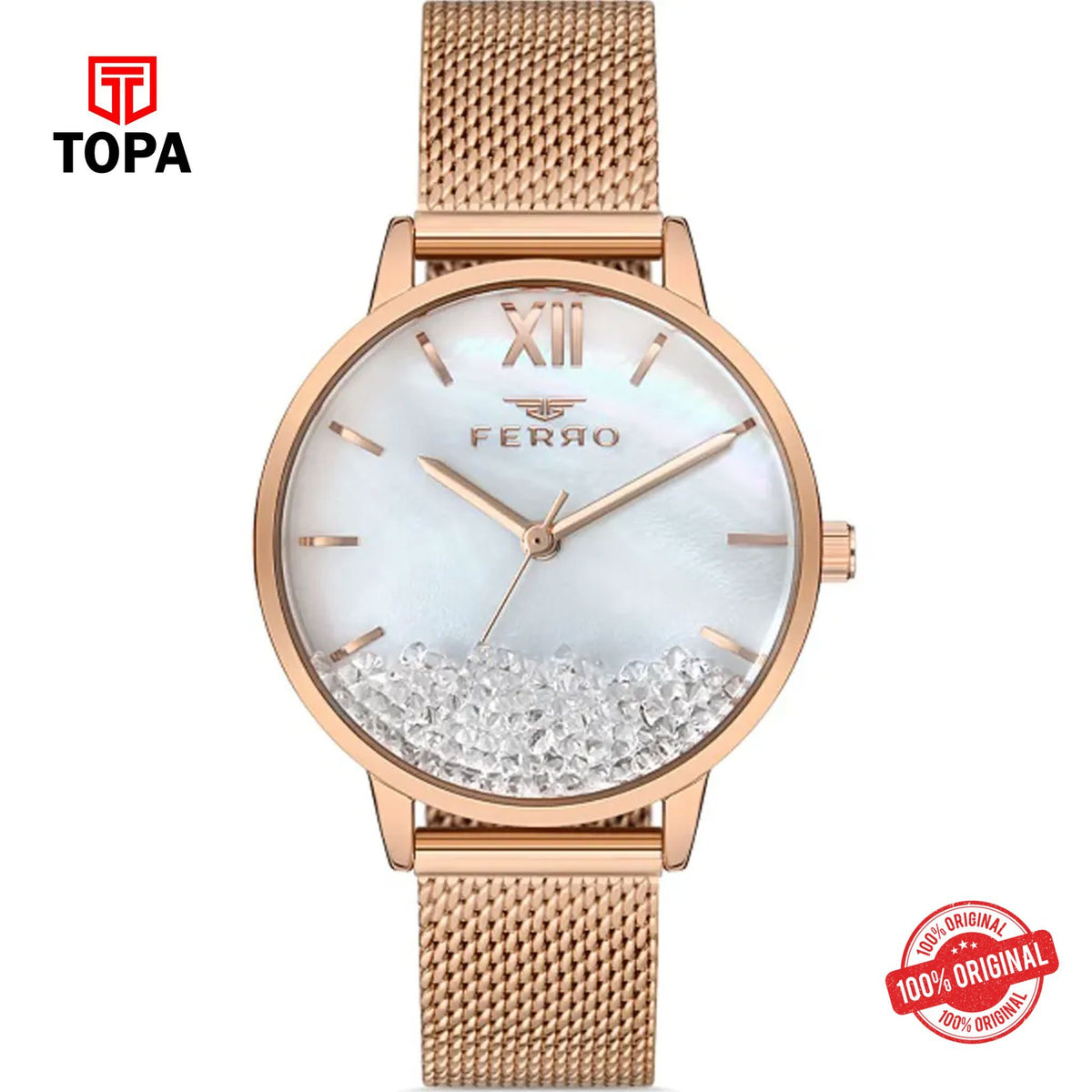Topa Ferro-F21934C-C-Mesh-Band-Women-Watch - Product Image 1