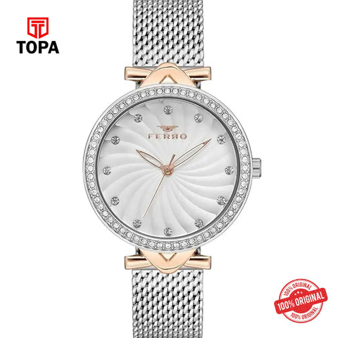 Topa Ferro-F2665C-E-Mesh-Band-Women-Watch - Product Image 1