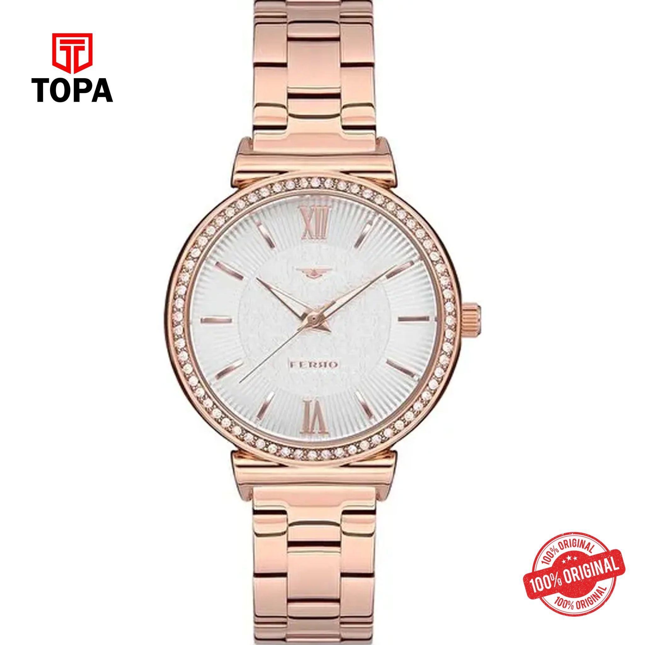 Topa Ferro-F2994A-C-Metal-Band-Women-Watch - Product Image 1