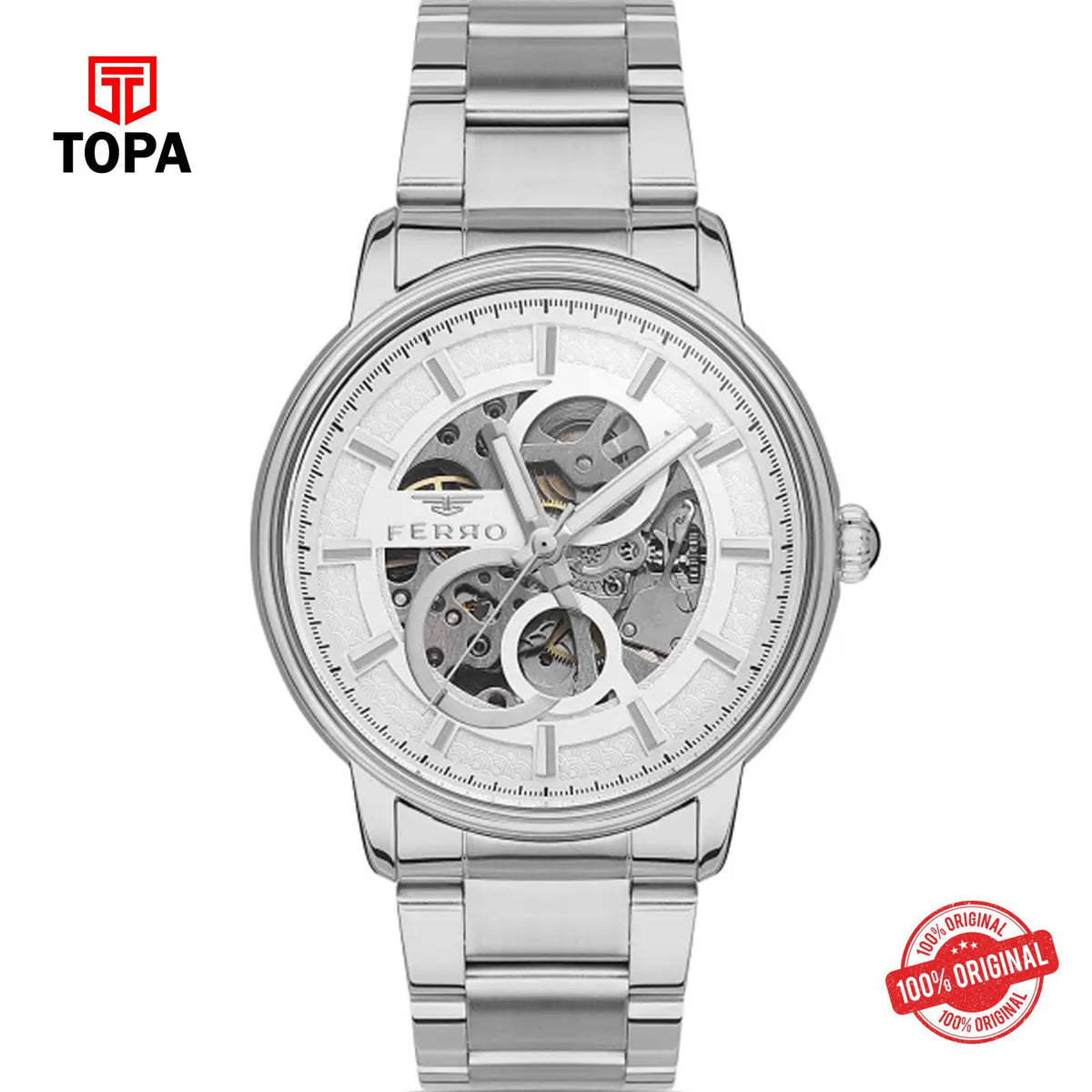 Topa Ferro-F31399A-A-Metal-Band-Men-Watch - Product Image 1