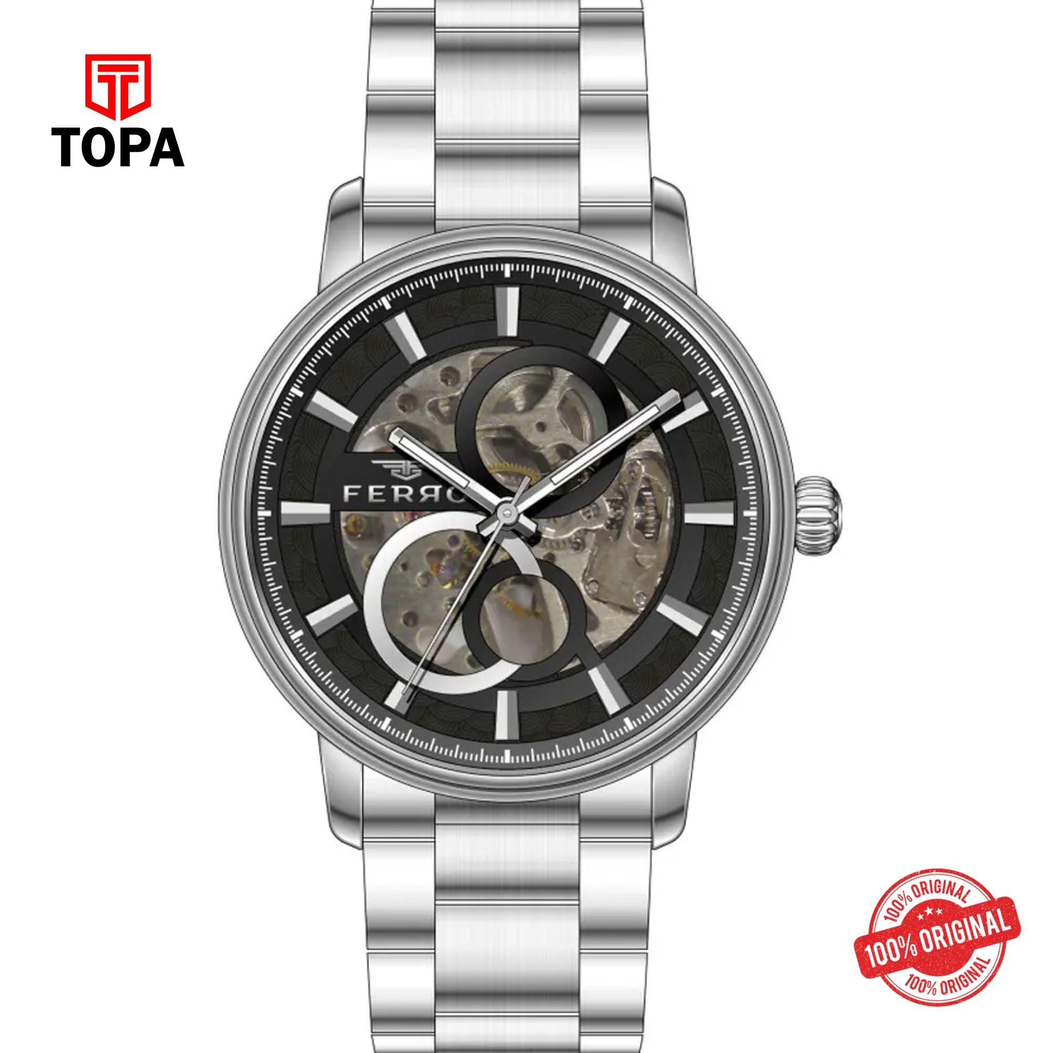 Topa Ferro-F31399A-A2-Metal-Band-Men-Watch - Product Image 1