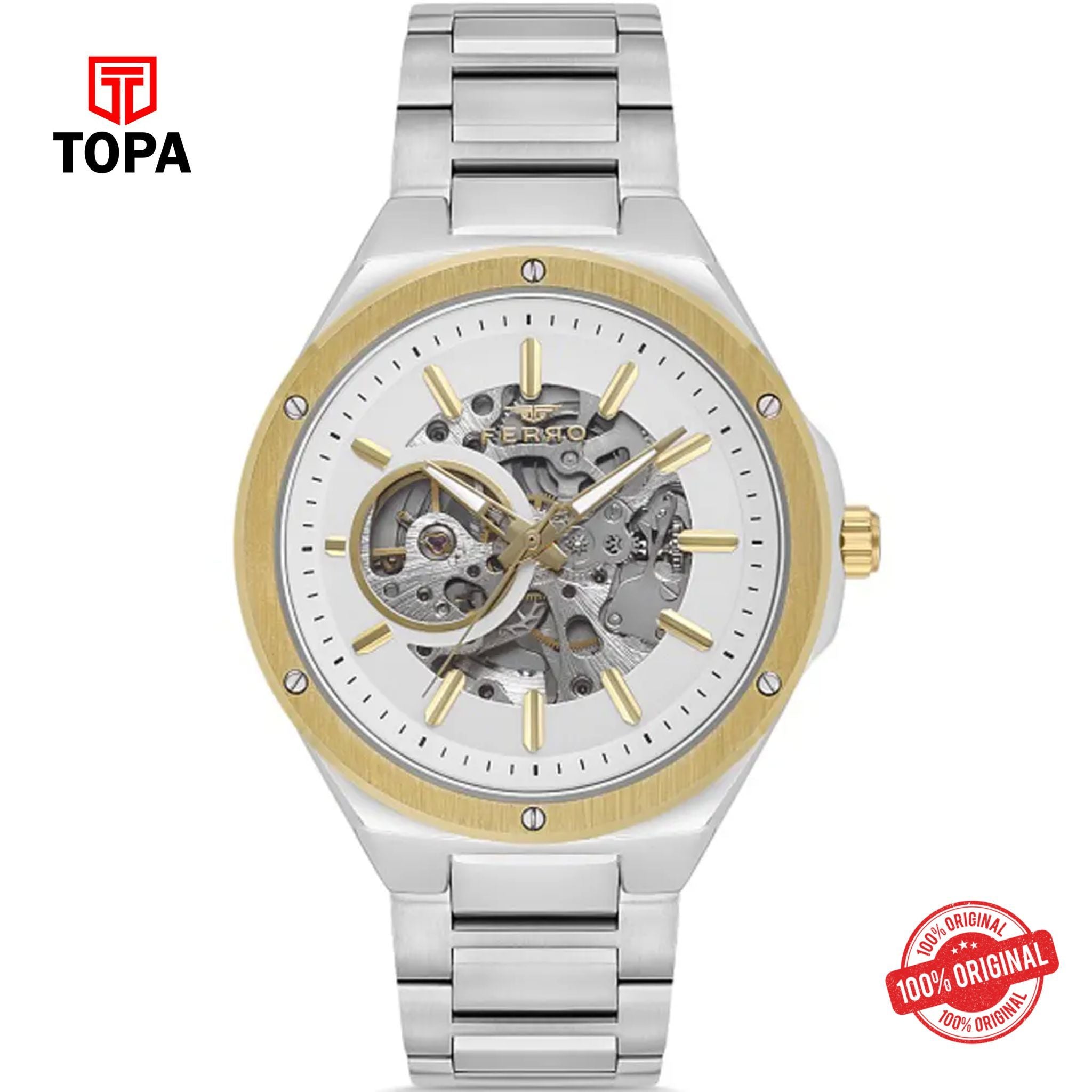 Topa Ferro-F31443A-D-Metal-Band-Men-Watch - Product Image 1