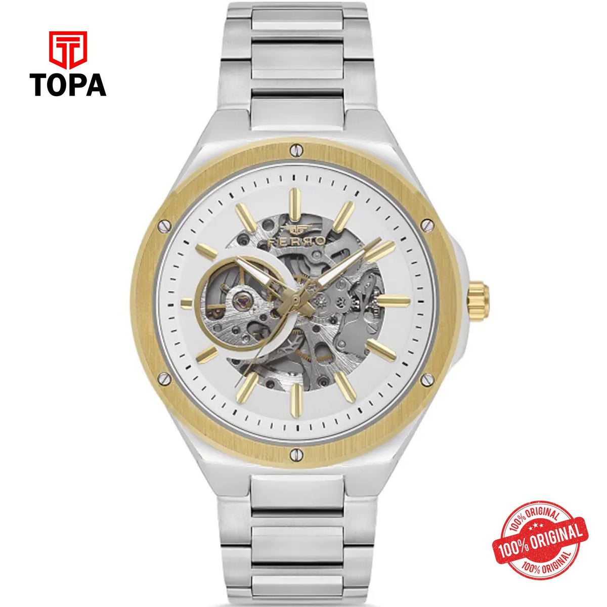 Topa Ferro-F31443A-D-Metal-Band-Men-Watch - Product Image 1